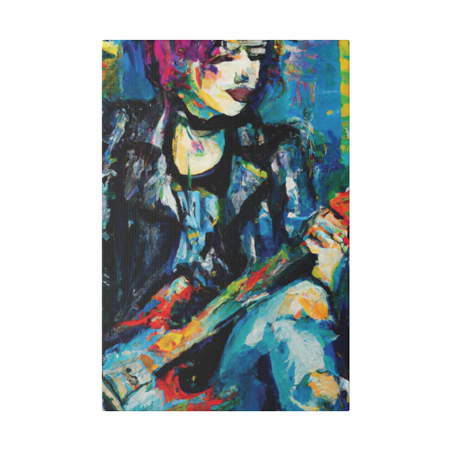 9733T - Rockstar Oil Painting Style Print | Poster | Home Decor | Wall Art | Music Art | Canvas