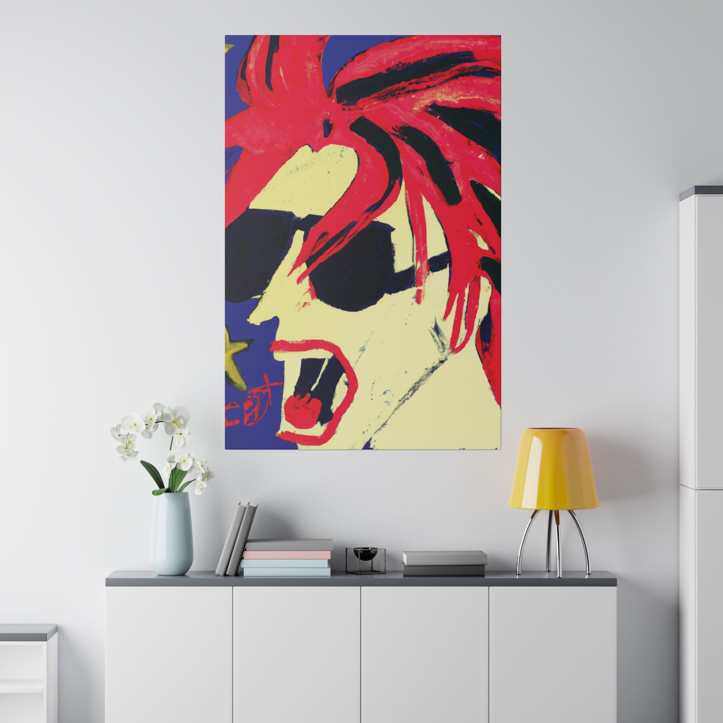 8409V - Rockstar Painting Print | Face | Abstract | Poster | Home Decor | Wall Art | Music Art | Canvas