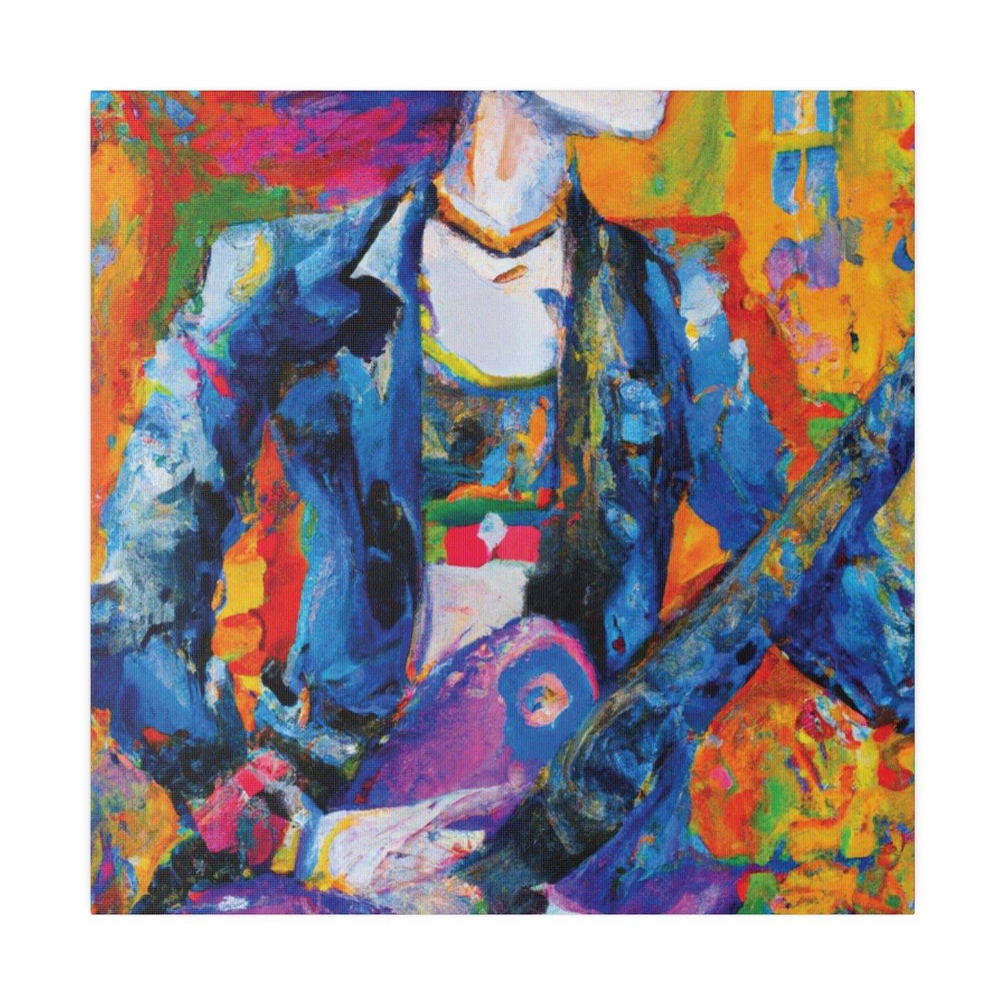 8135R - Rockstar Oil Painting Style Print | Poster | Home Decor | Wall Art | Music Art | Canvas