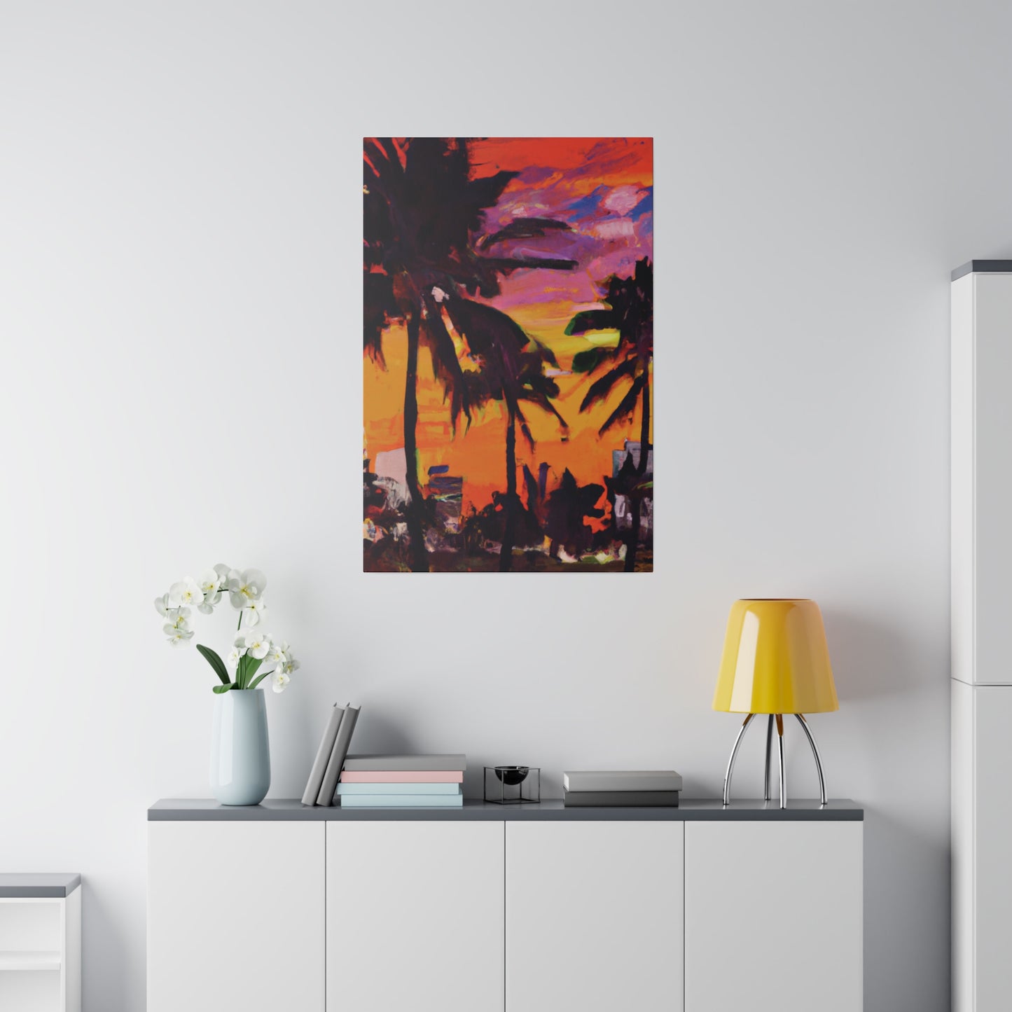 8409A - Miami Beach Sunset Painting Print | Miami | Beach | Sunset | Poster | Home Decor | Wall Art | Canvas