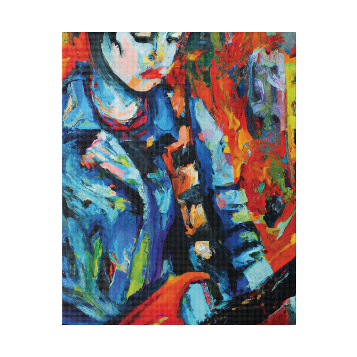 3759K - Rockstar Oil Painting Style Print | Poster | Home Decor | Wall Art | Music Art | Canvas