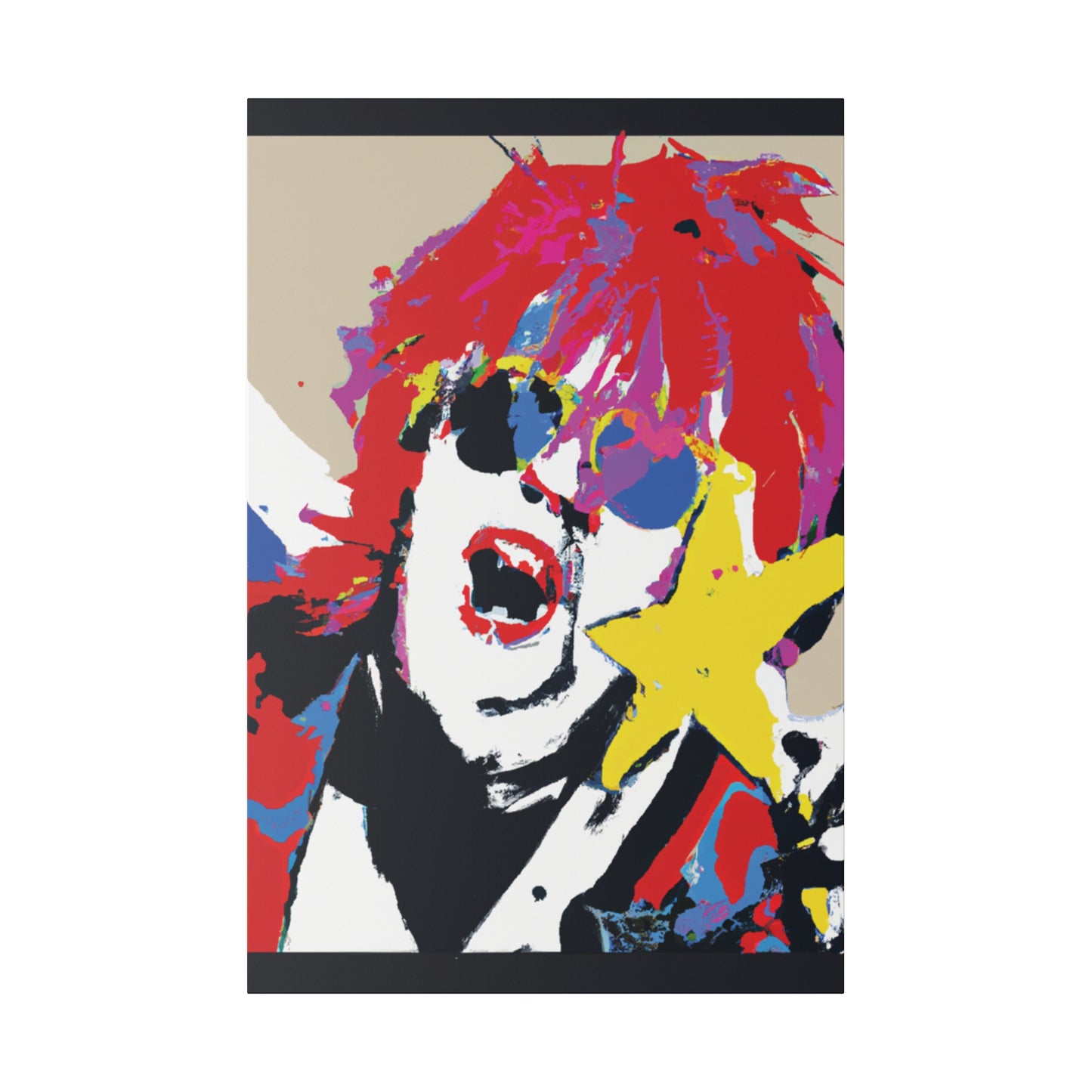 8717H - Rockstar Painting Print | Face | Abstract | Poster | Home Decor | Wall Art | Music Art | Canvas