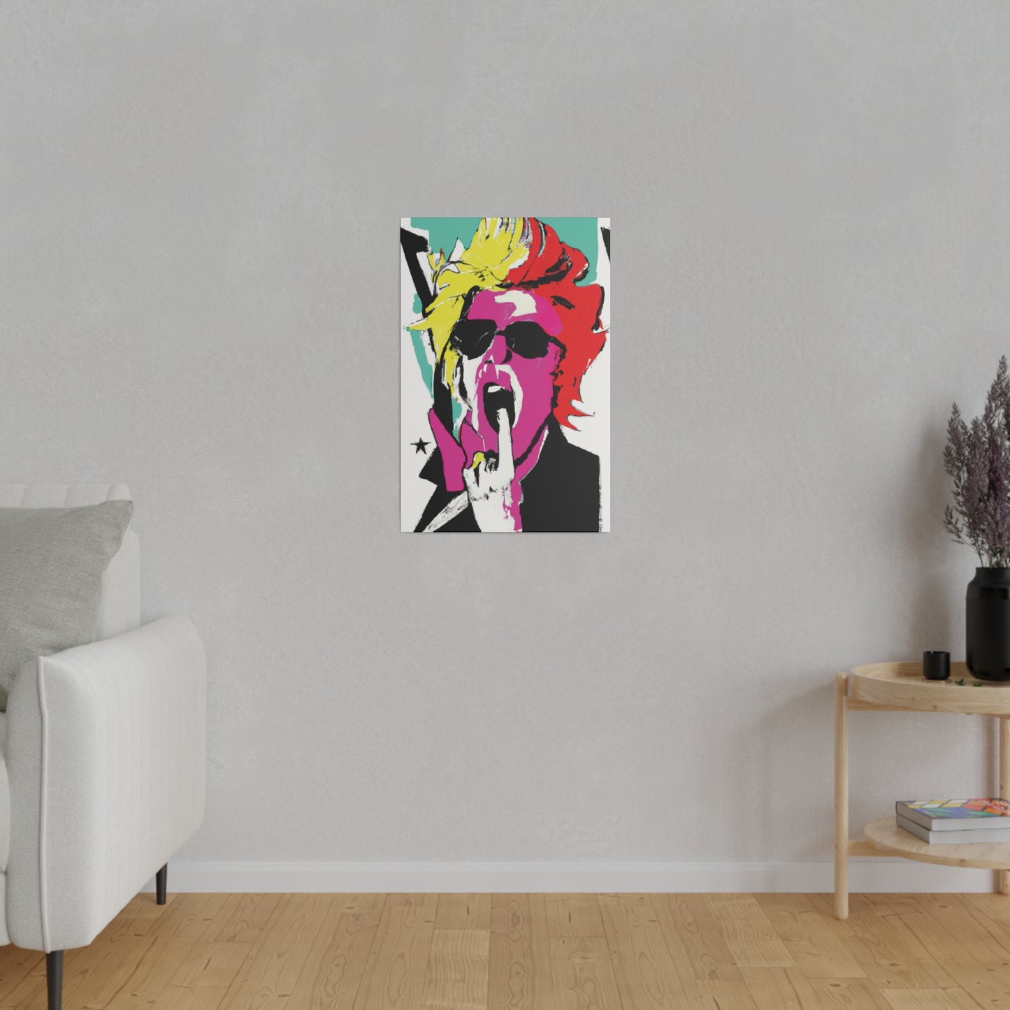 4598A - Rockstar Painting Print | Face | Abstract | Poster | Home Decor | Wall Art | Music Art | Canvas