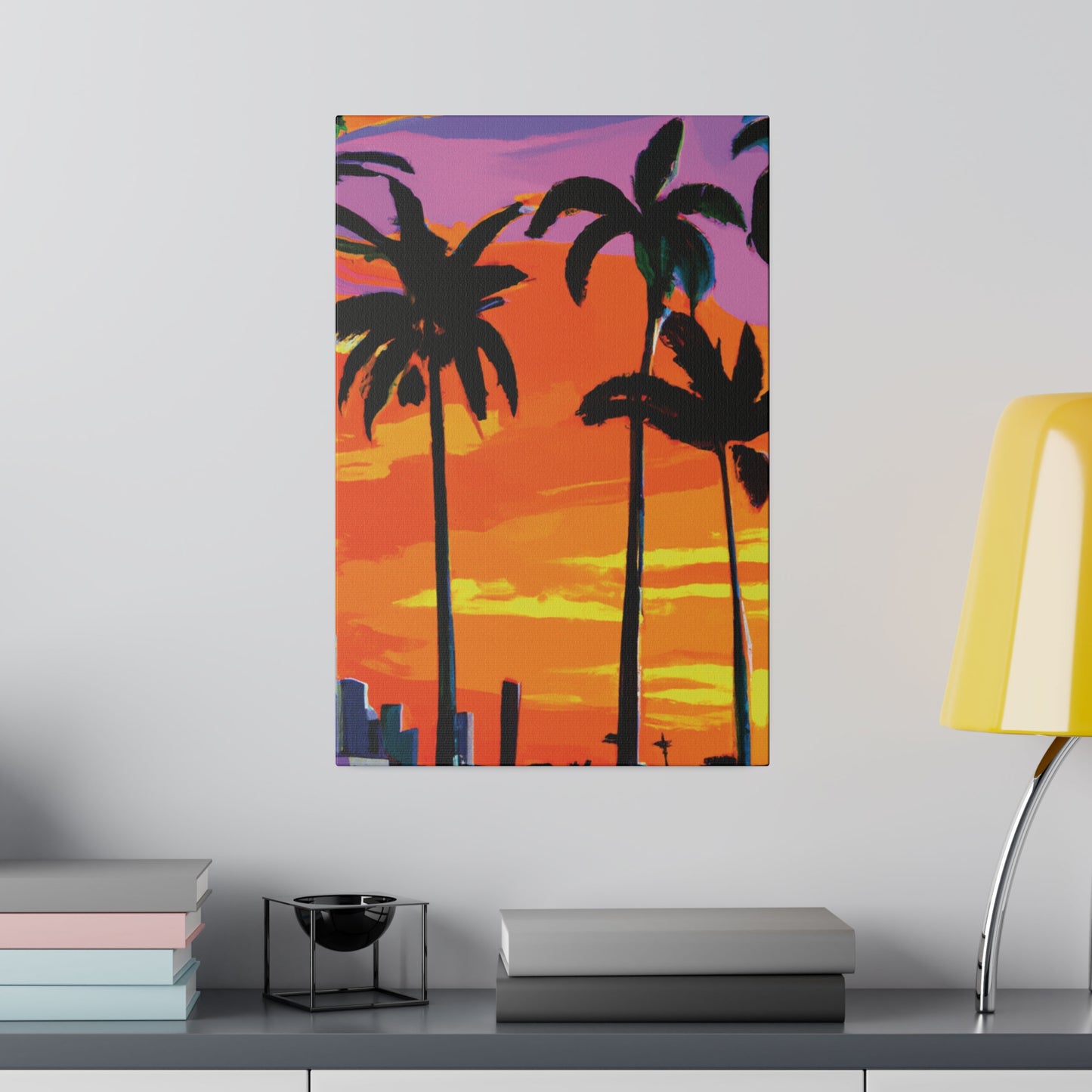 7834K - Miami Beach Sunset Painting Print | Miami | Beach | Sunset | Poster | Home Decor | Wall Art | Canvas