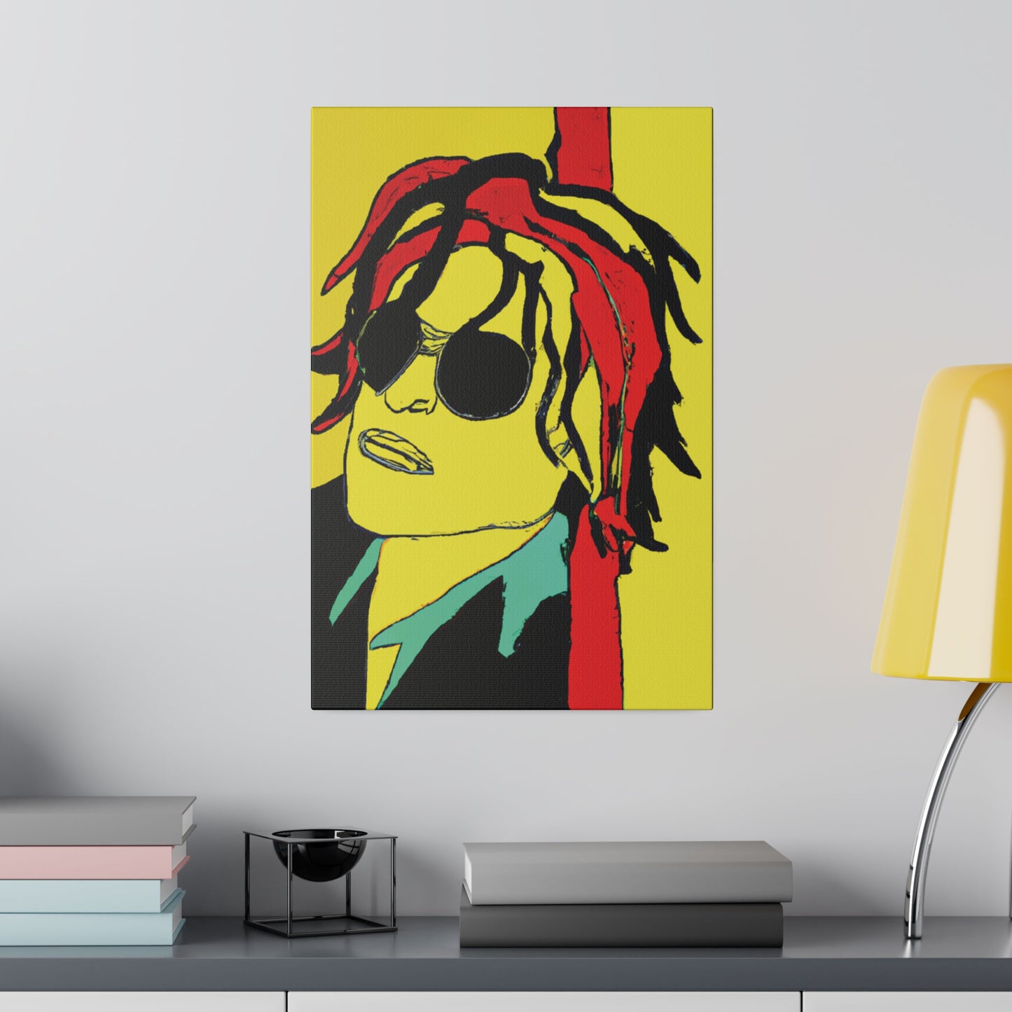 4551W - Rockstar Painting Print | Face | Abstract | Poster | Home Decor | Wall Art | Music Art | Canvas