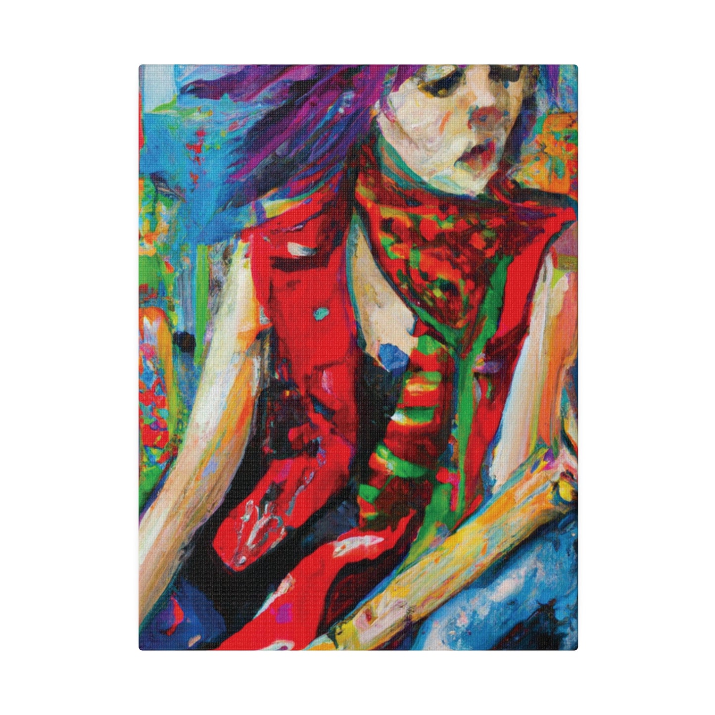 6732Q - Rockstar Oil Painting Style Print | Poster | Home Decor | Wall Art | Music Art | Canvas