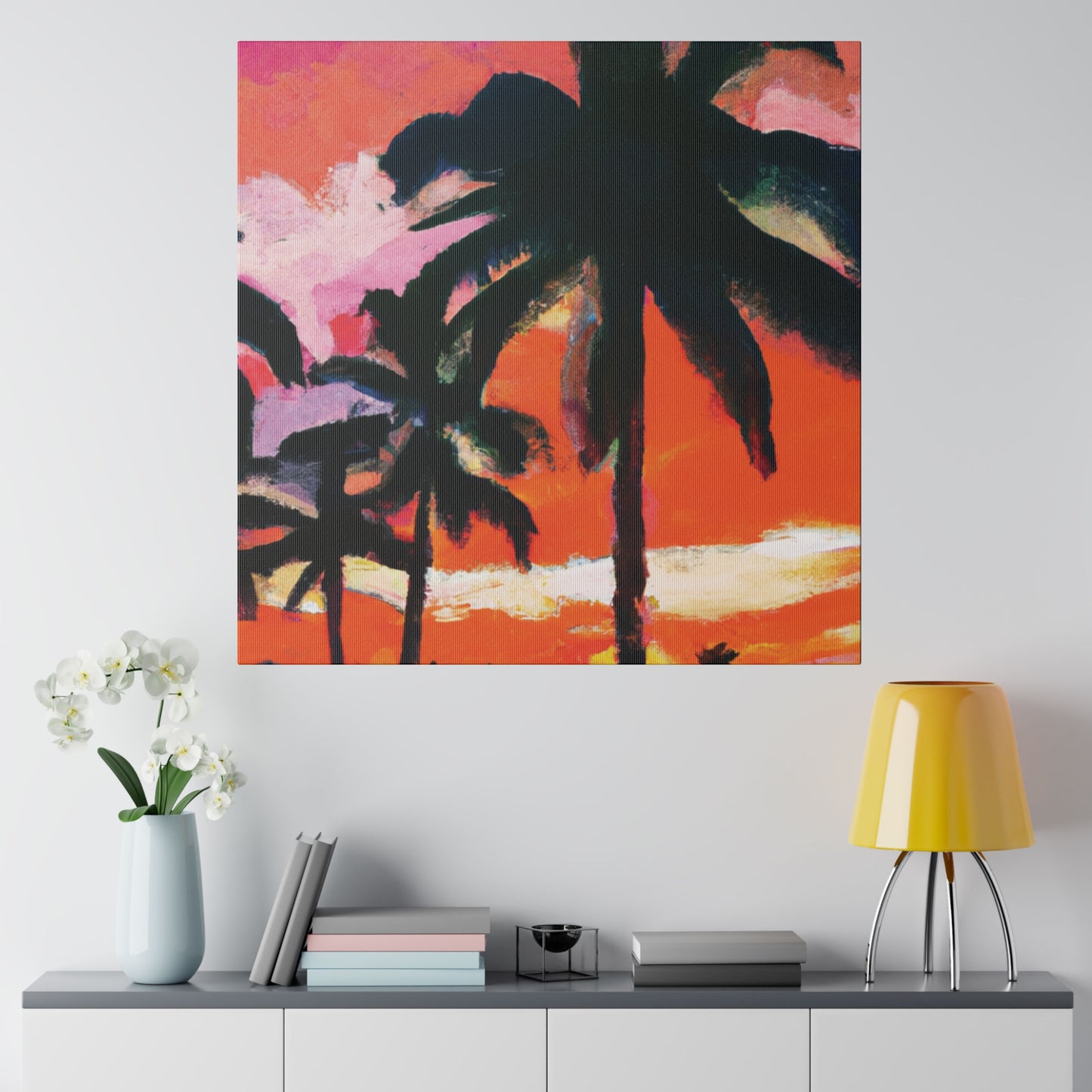 2734M - Miami Beach Sunset Painting Print | Miami | Beach | Sunset | Poster | Home Decor | Wall Art | Canvas