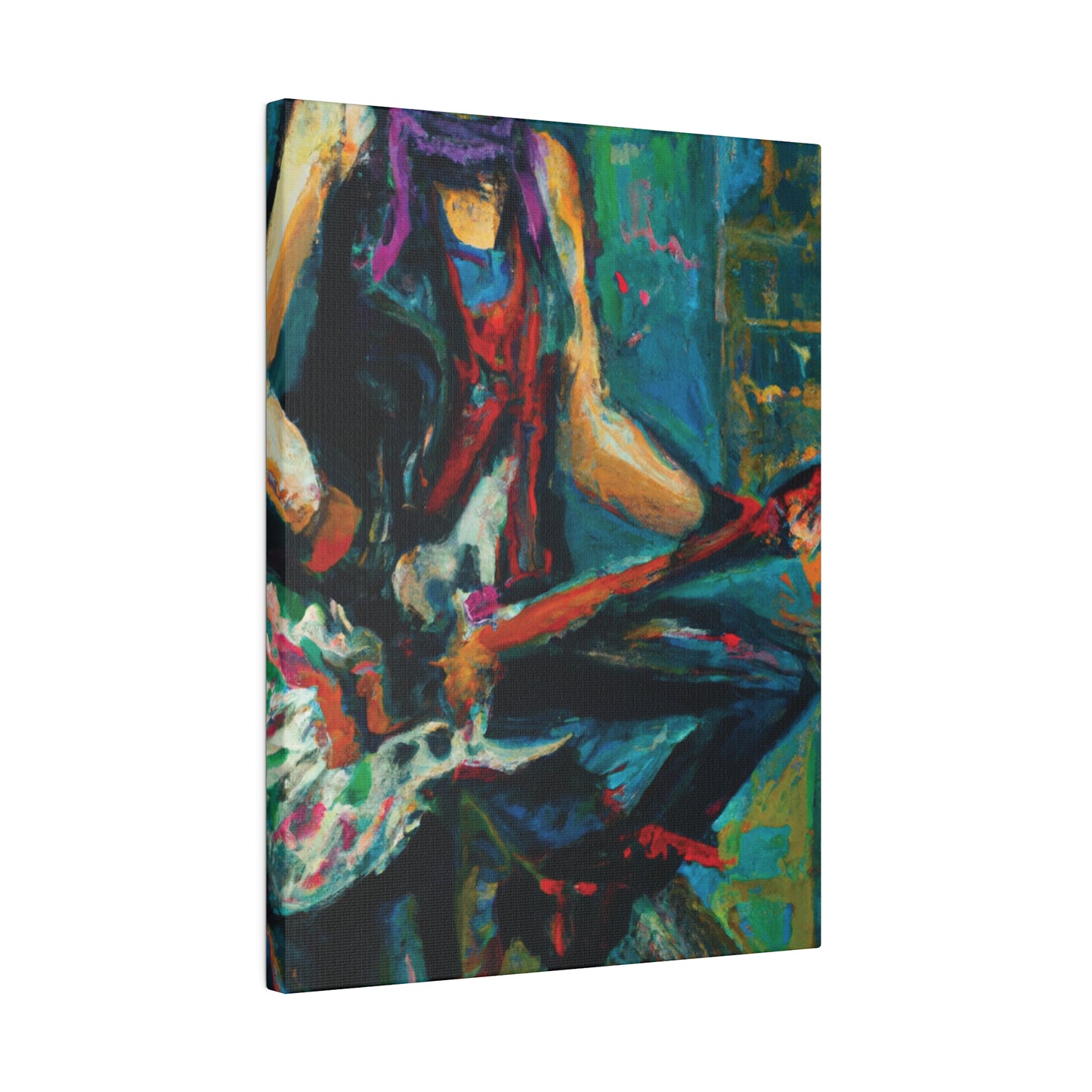 1163E - Rockstar Oil Painting Style Print | Poster | Home Decor | Wall Art | Music Art | Canvas