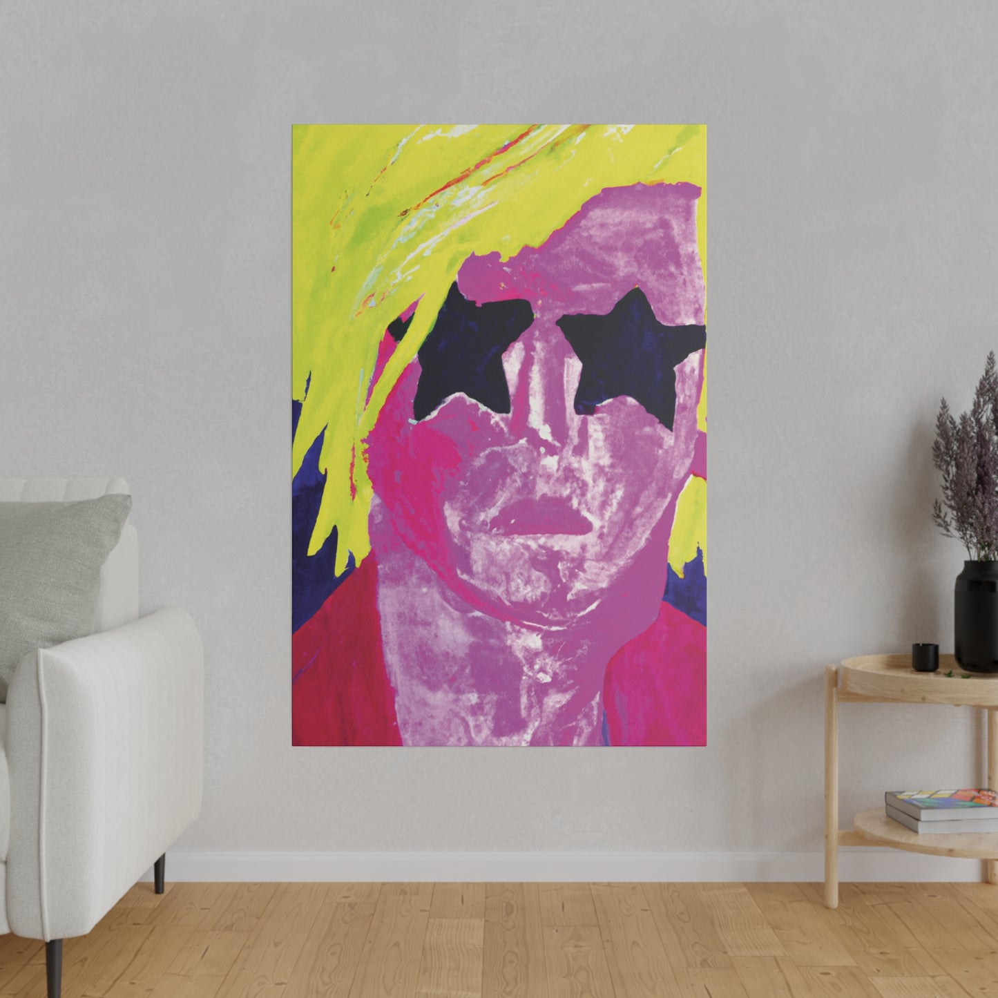 7563W - Rockstar Painting Print | Face | Abstract | Poster | Home Decor | Wall Art | Music Art | Canvas