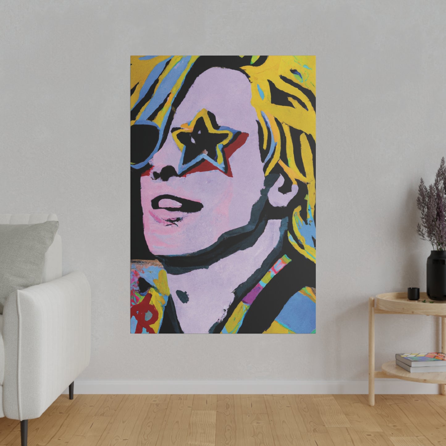 5027F - Rockstar Painting Print | Face | Abstract | Poster | Home Decor | Wall Art | Music Art | Canvas