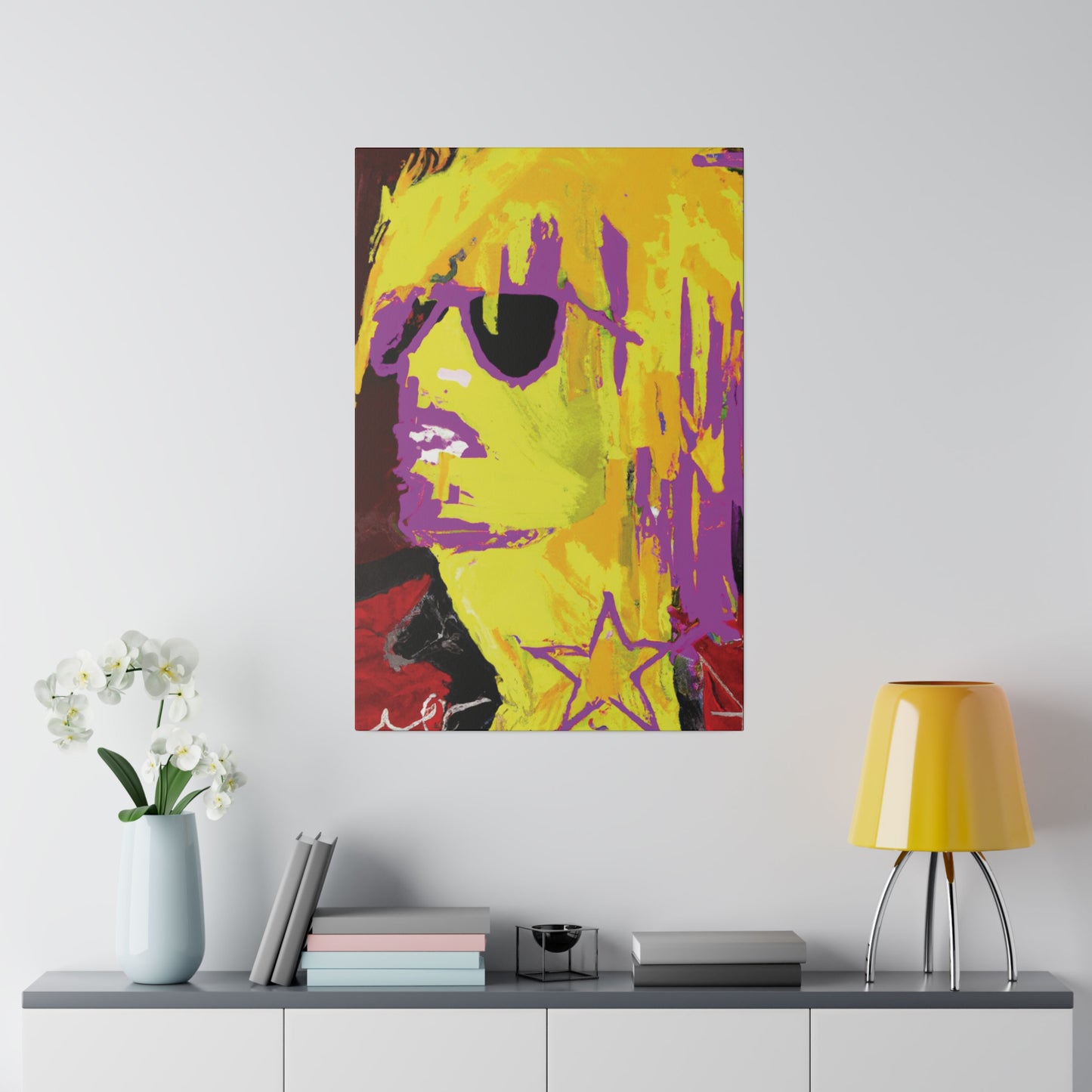 138G - Rockstar Painting Print | Face | Abstract | Poster | Home Decor | Wall Art | Music Art | Canvas