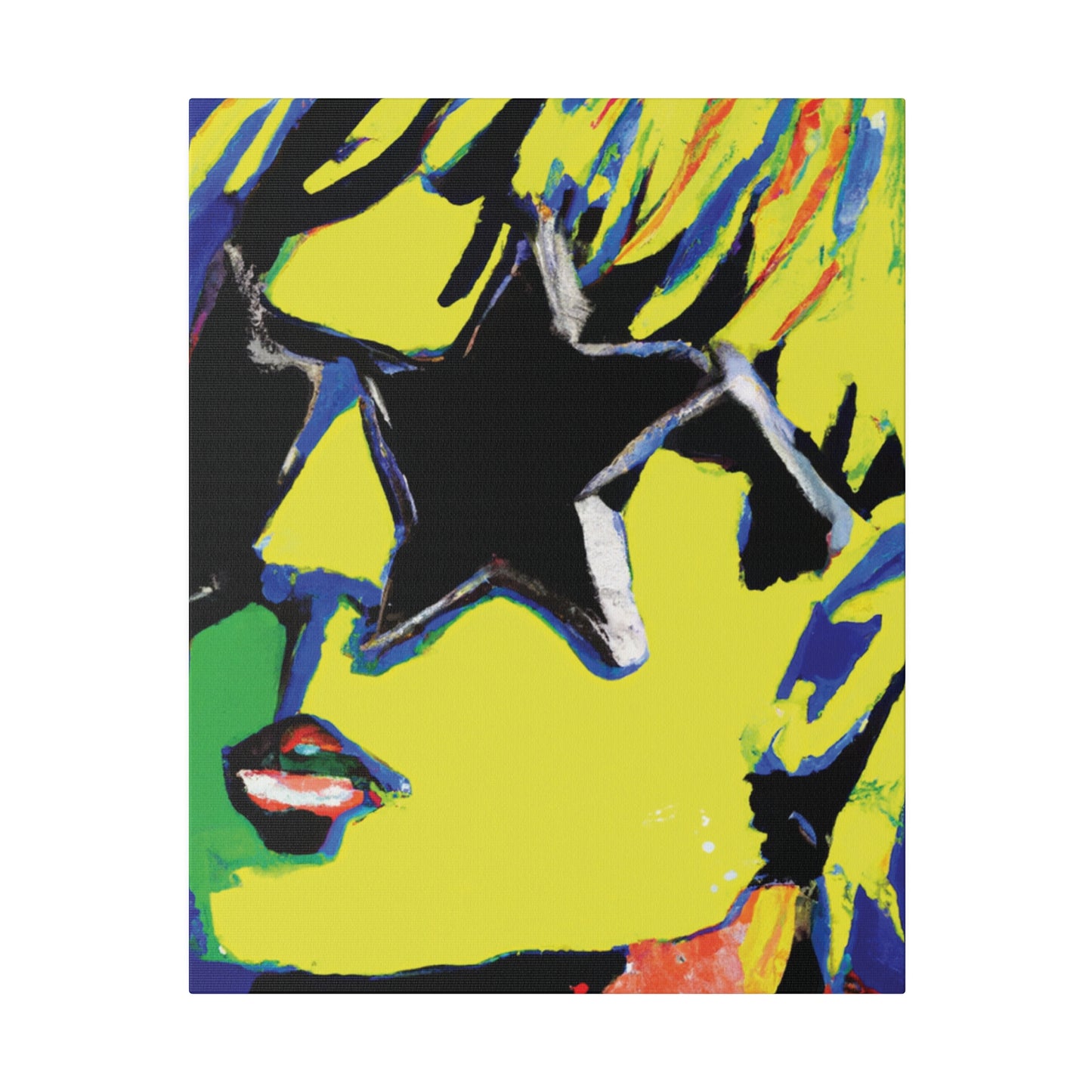 9785T - Rockstar Painting Print | Face | Abstract | Poster | Home Decor | Wall Art | Music Art | Canvas