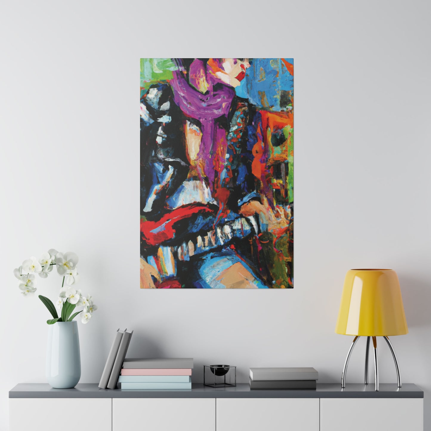 6696F - Rockstar Oil Painting Style Print | Poster | Home Decor | Wall Art | Music Art | Canvas