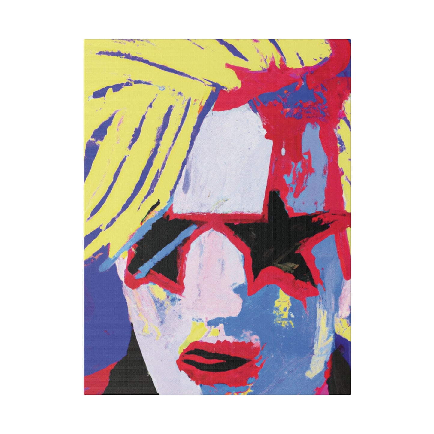 4762T - Rockstar Painting Print | Face | Abstract | Poster | Home Decor | Wall Art | Music Art | Canvas