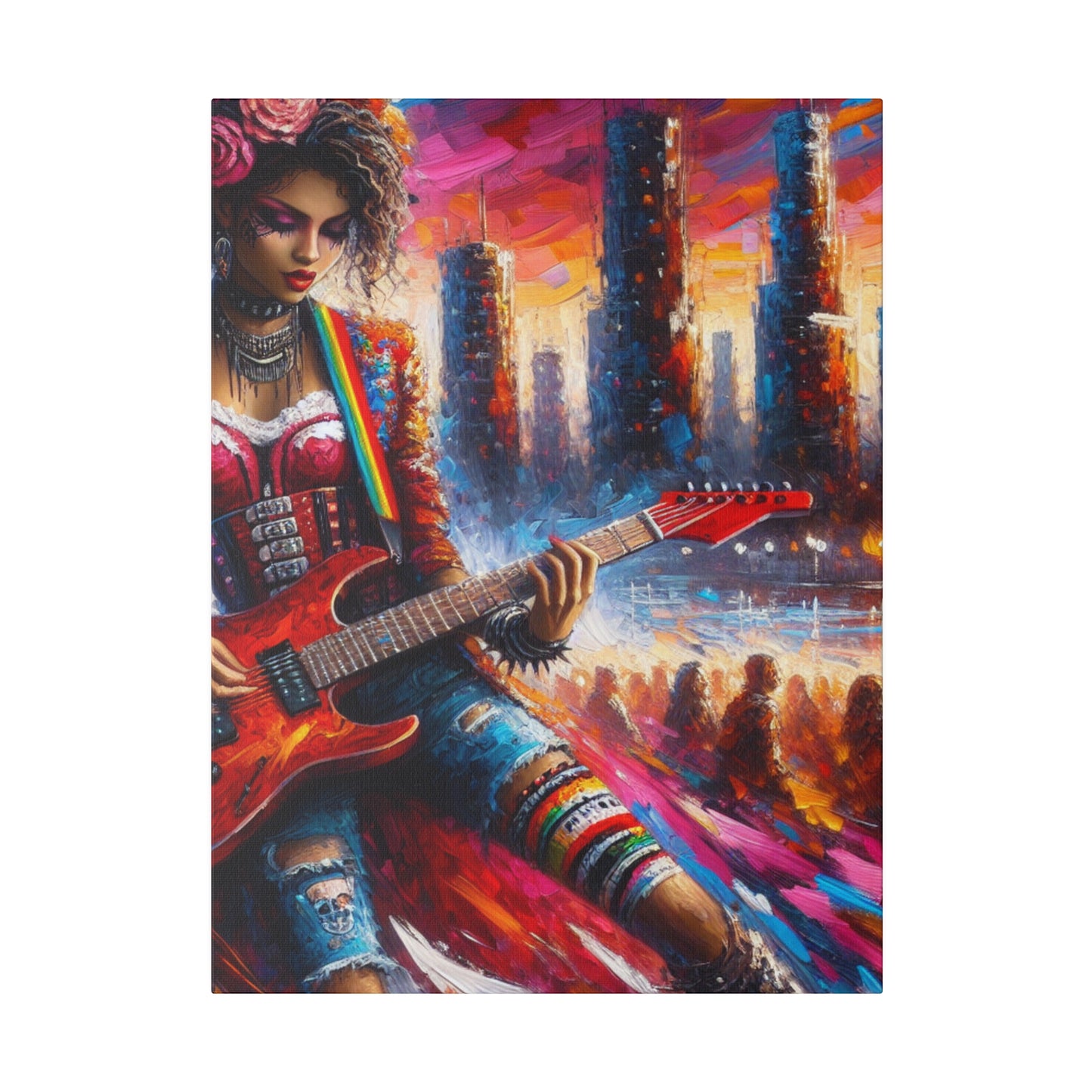 6794Z - Rockstar Oil Painting Style Print | Poster | Home Decor | Wall Art | Music Art | Canvas