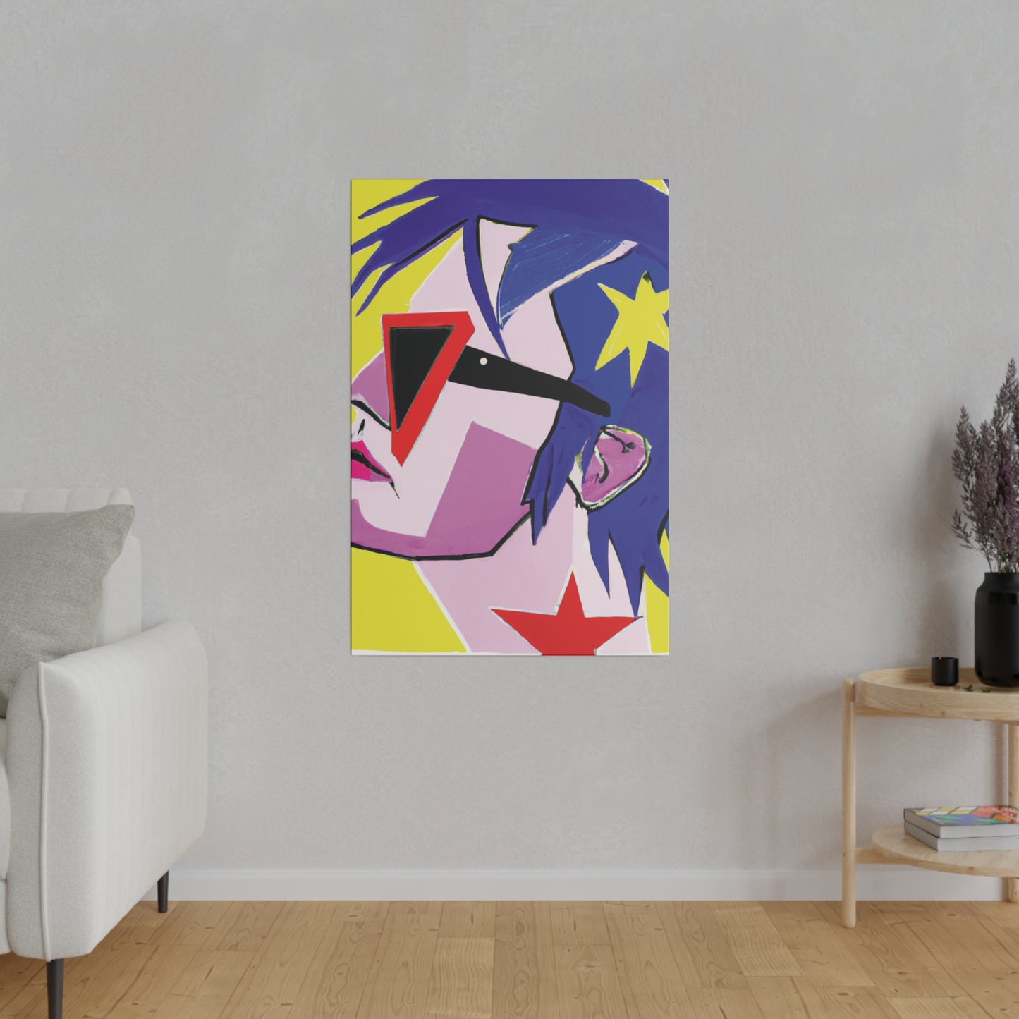 6383J - Rockstar Painting Print | Face | Abstract | Poster | Home Decor | Wall Art | Music Art | Canvas