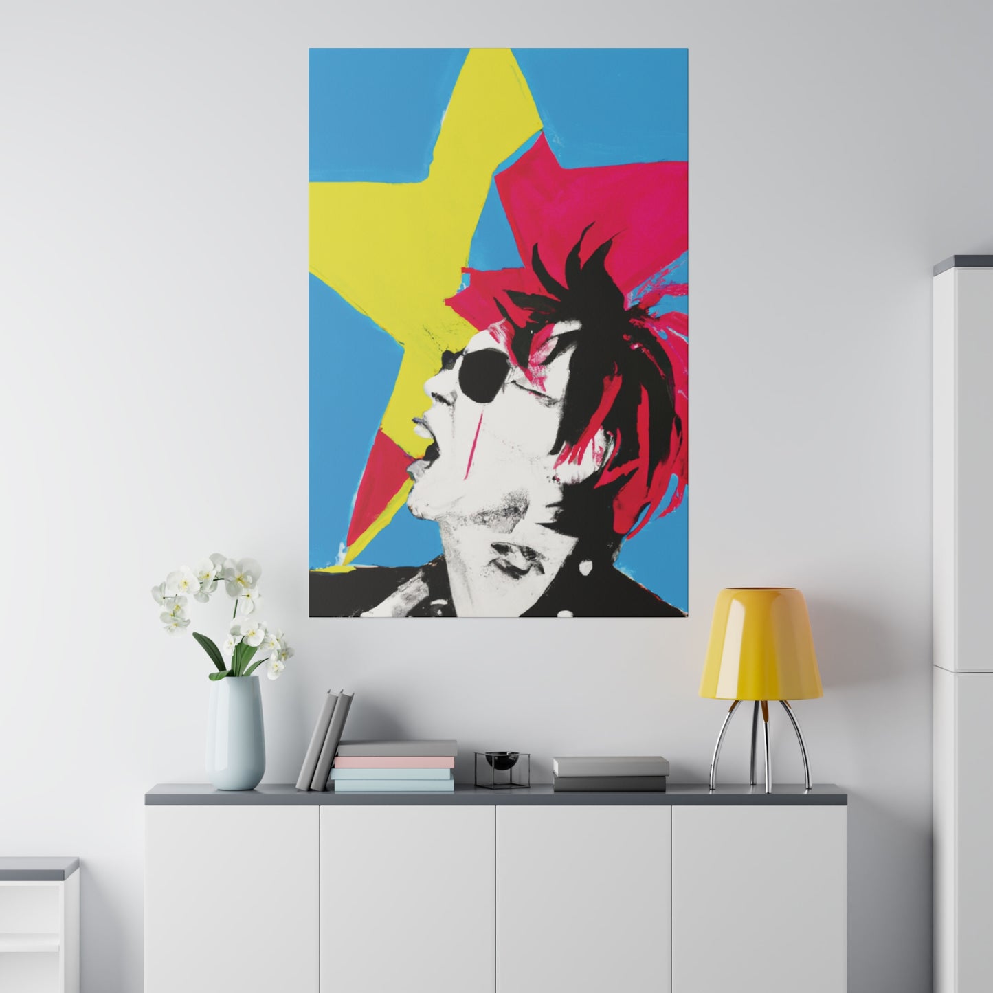 7179X - Rockstar Painting Print | Face | Abstract | Poster | Home Decor | Wall Art | Music Art | Canvas