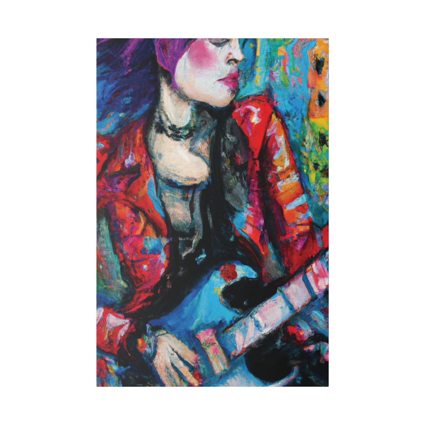 7551J - Rockstar Oil Painting Style Print | Poster | Home Decor | Wall Art | Music Art | Canvas