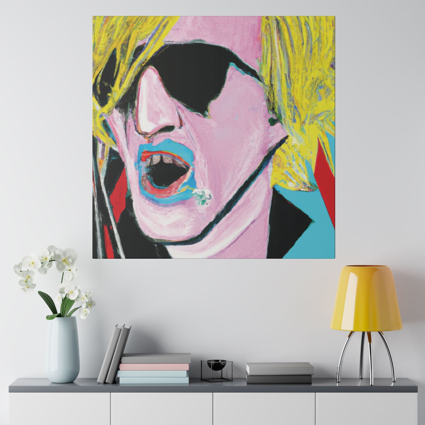 9118C - Rockstar Painting Print | Face | Abstract | Poster | Home Decor | Wall Art | Music Art | Canvas