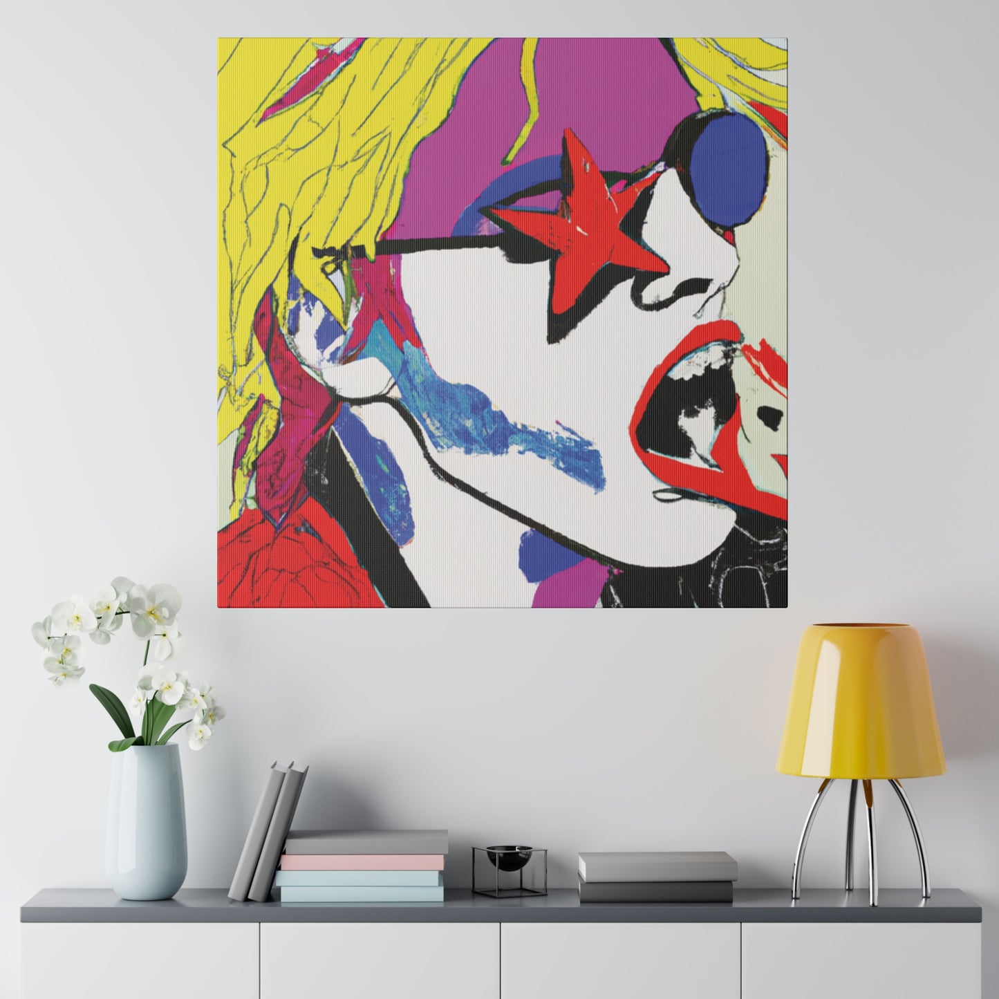 7531H - Rockstar Painting Print | Face | Abstract | Poster | Home Decor | Wall Art | Music Art | Canvas