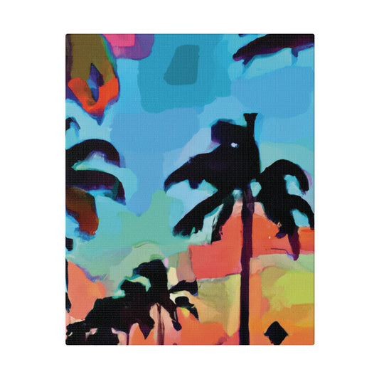 7439V - Miami Beach Sunset Painting Print | Miami | Beach | Sunset | Poster | Home Decor | Wall Art | Canvas