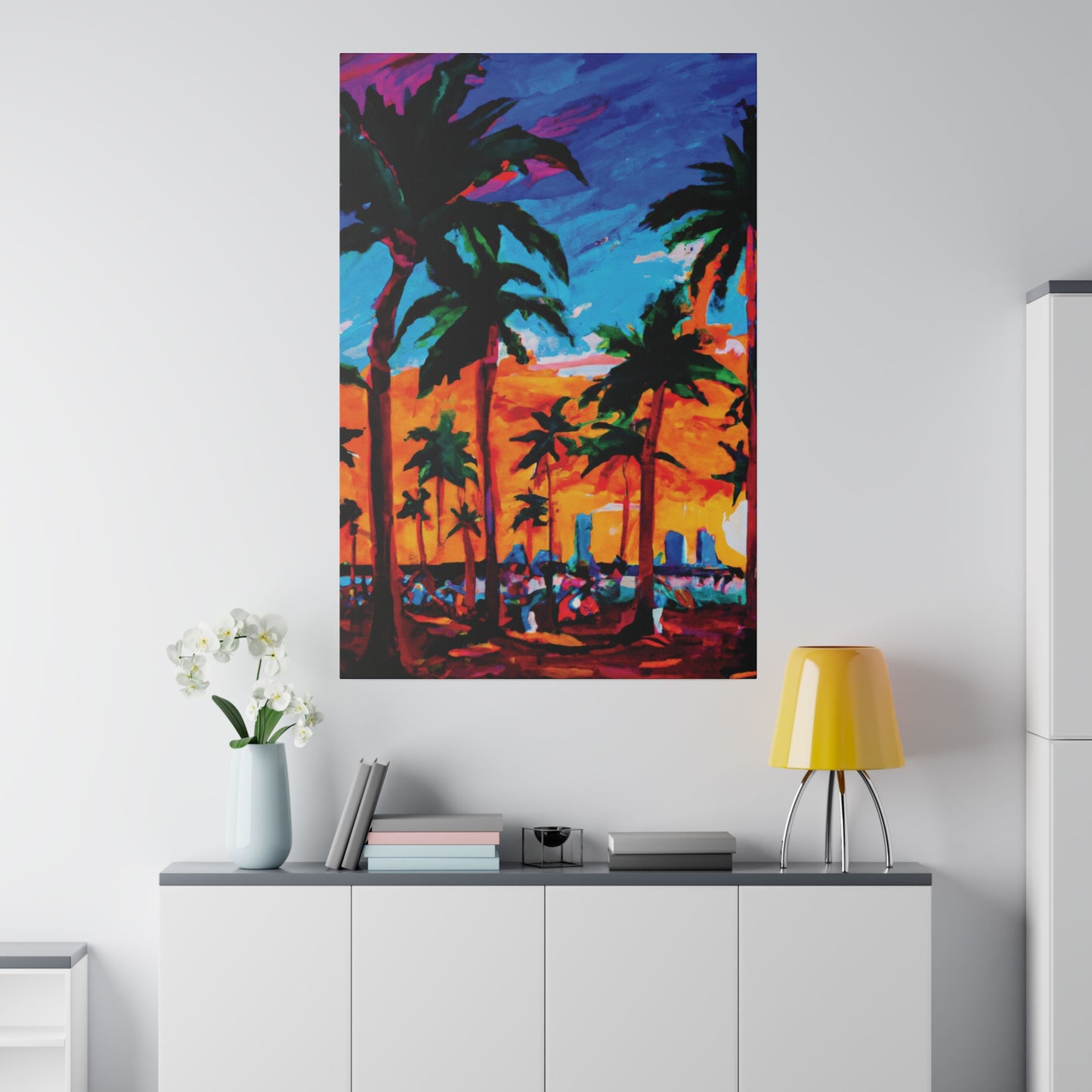 8453X - Miami Beach Sunset Painting Print | Miami | Beach | Sunset | Poster | Home Decor | Wall Art | Canvas