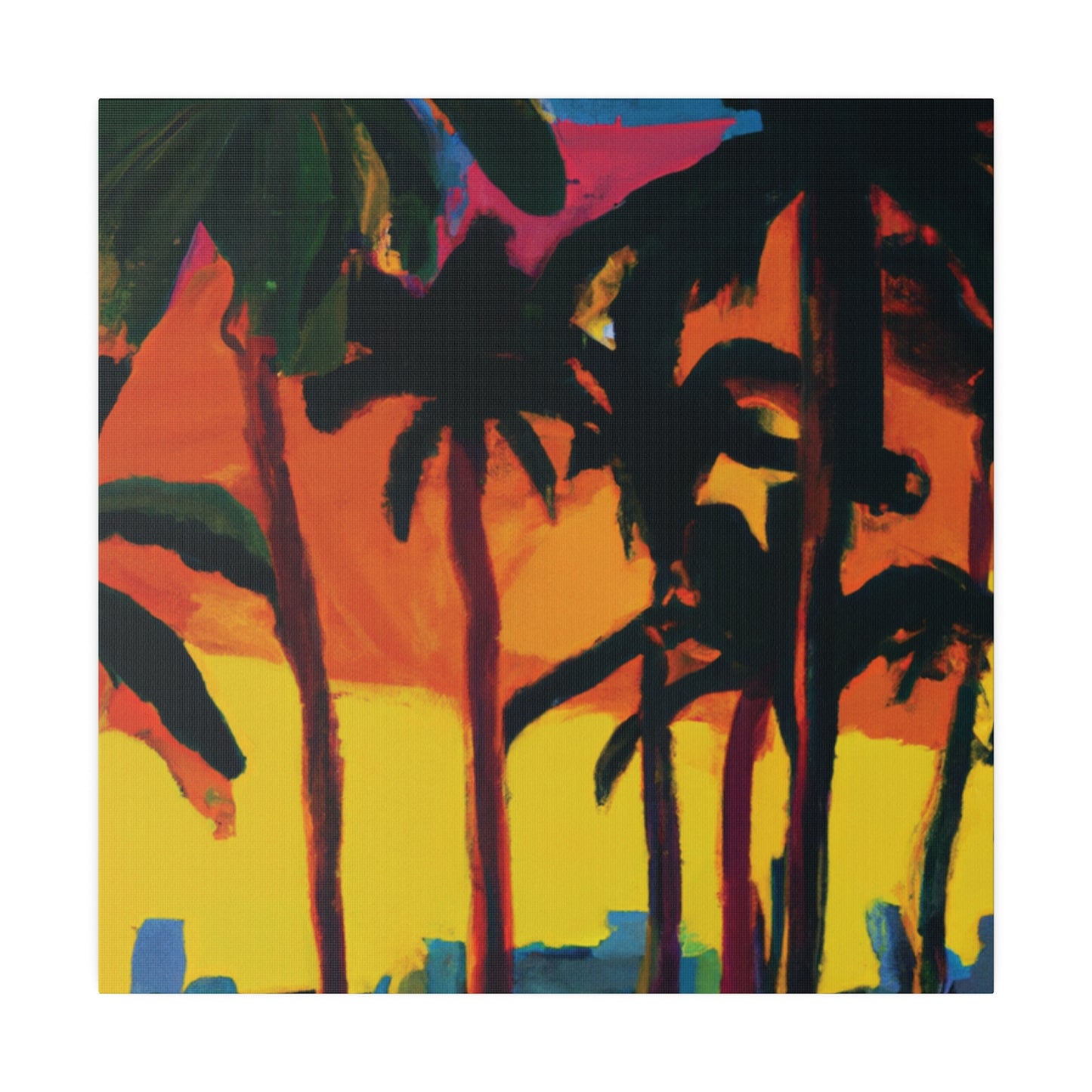 7398G - Miami Beach Sunset Painting Print | Miami | Beach | Sunset | Poster | Home Decor | Wall Art | Canvas