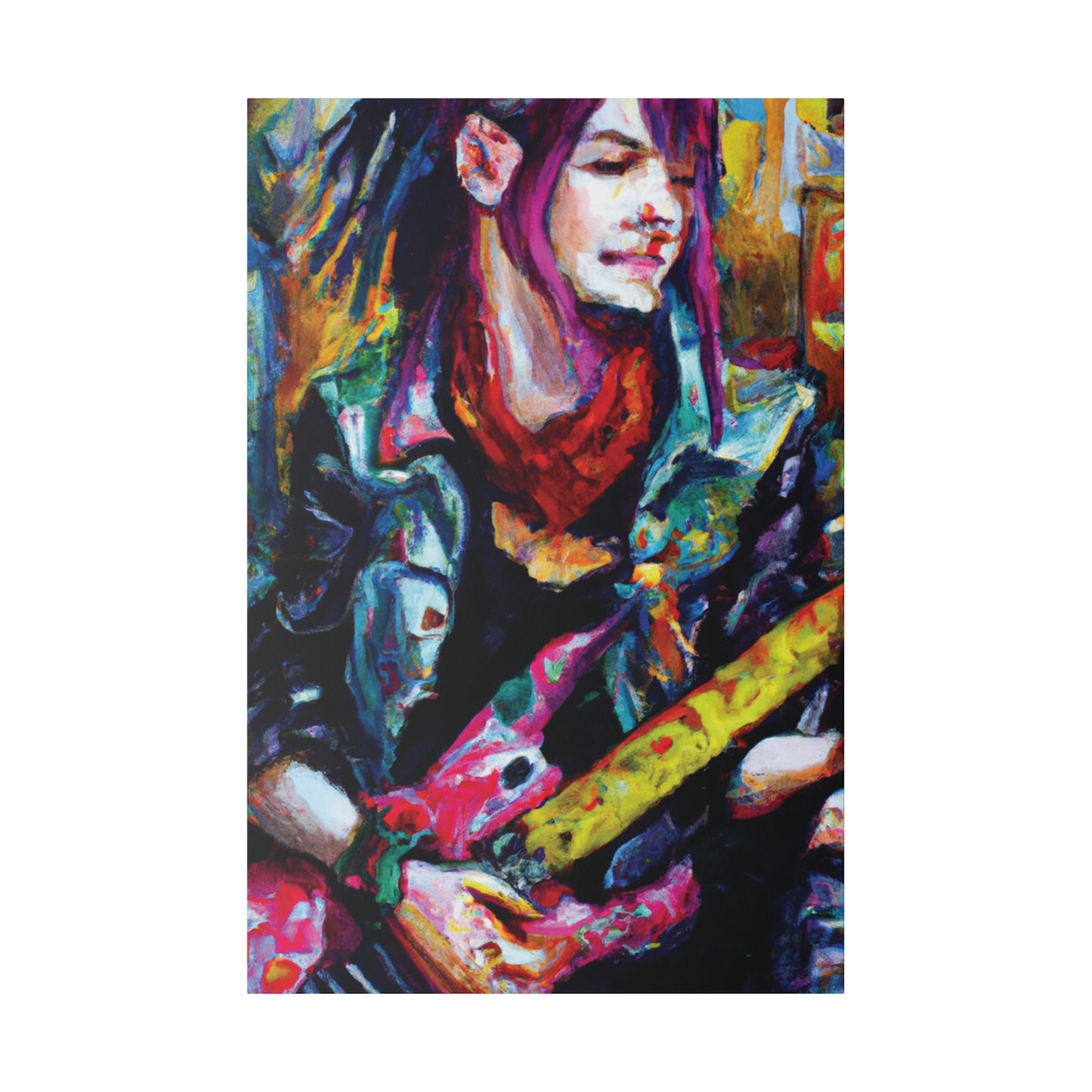 9128F - Rockstar Oil Painting Style Print | Poster | Home Decor | Wall Art | Music Art | Canvas