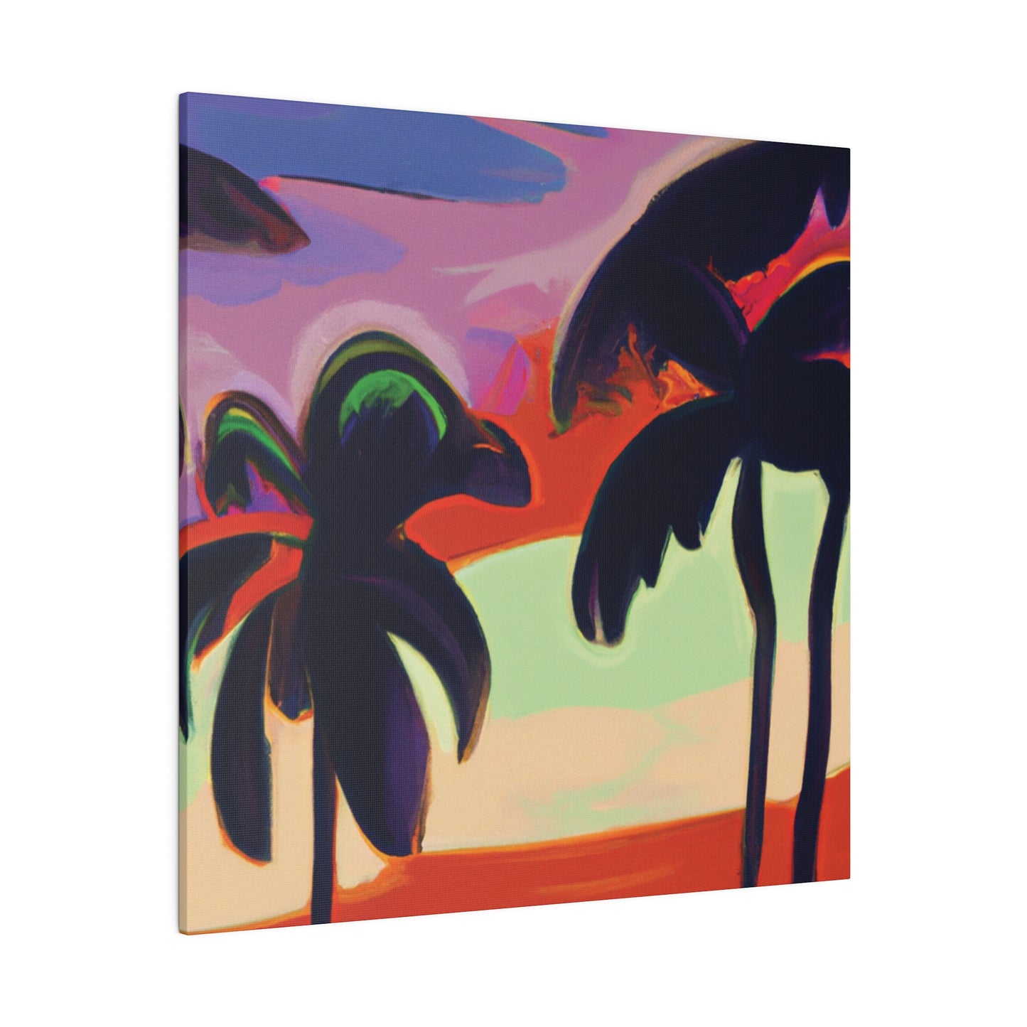 4438V - Miami Beach Sunset Painting Print | Miami | Beach | Sunset | Poster | Home Decor | Wall Art | Canvas