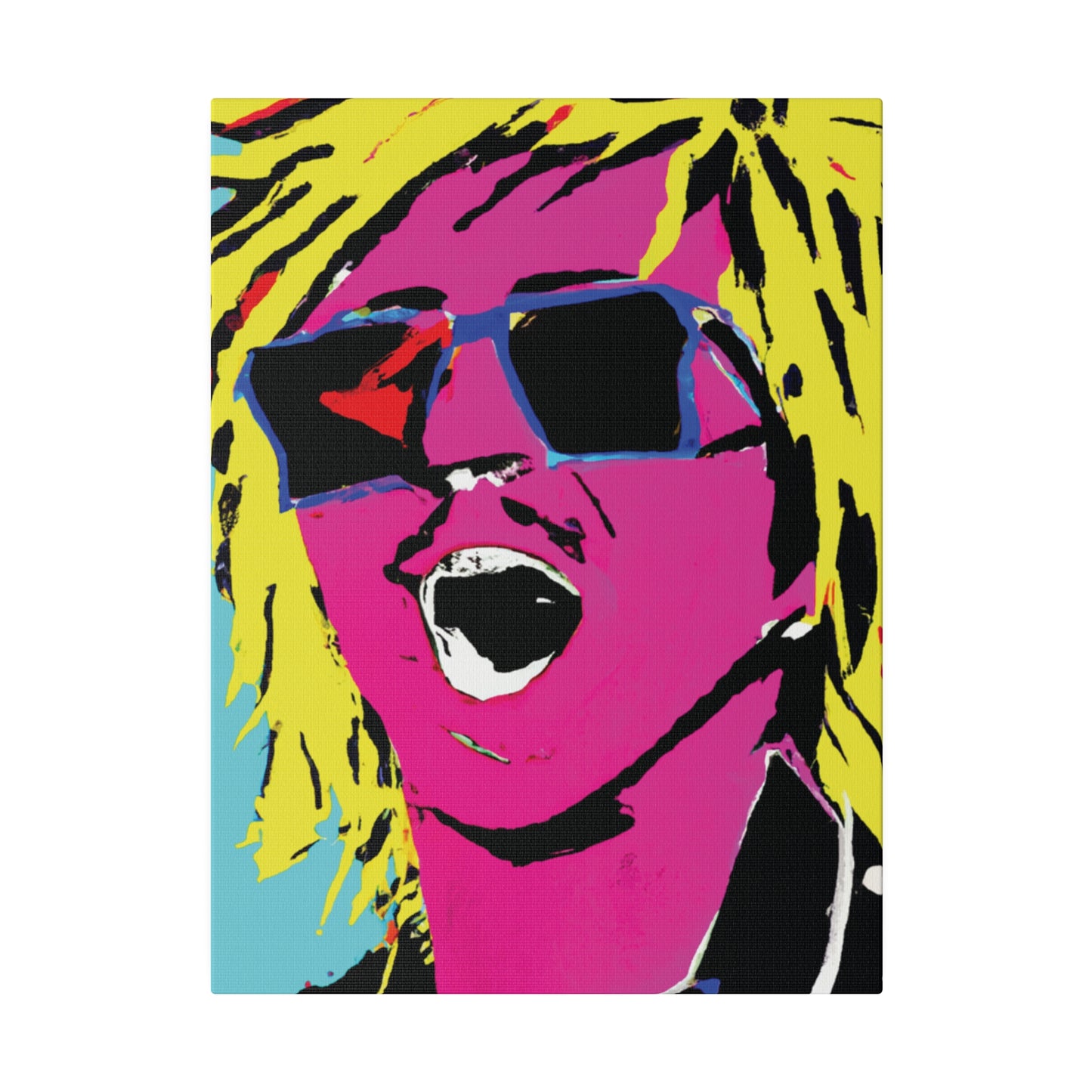 8376W - Rockstar Painting Print | Face | Abstract | Poster | Home Decor | Wall Art | Music Art | Canvas