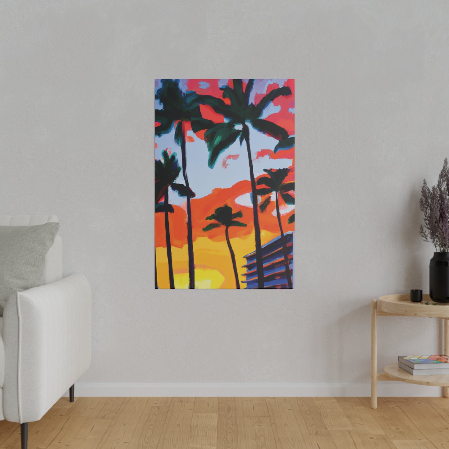 2741Q - Miami Beach Sunset Painting Print | Miami | Beach | Sunset | Poster | Home Decor | Wall Art | Canvas