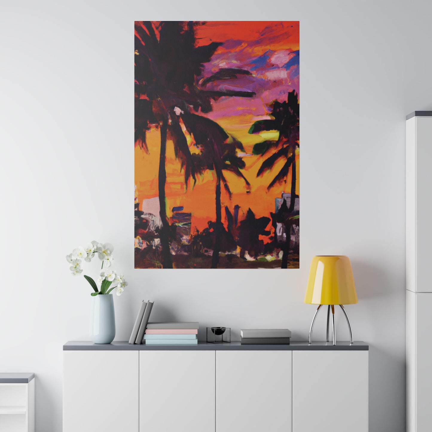 8409A - Miami Beach Sunset Painting Print | Miami | Beach | Sunset | Poster | Home Decor | Wall Art | Canvas