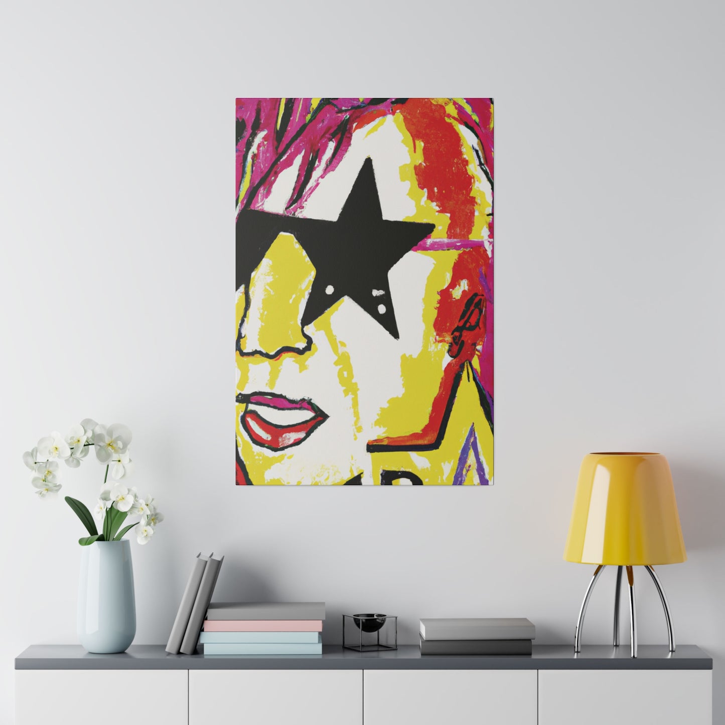 5698R - Rockstar Painting Print | Face | Abstract | Poster | Home Decor | Wall Art | Music Art | Canvas