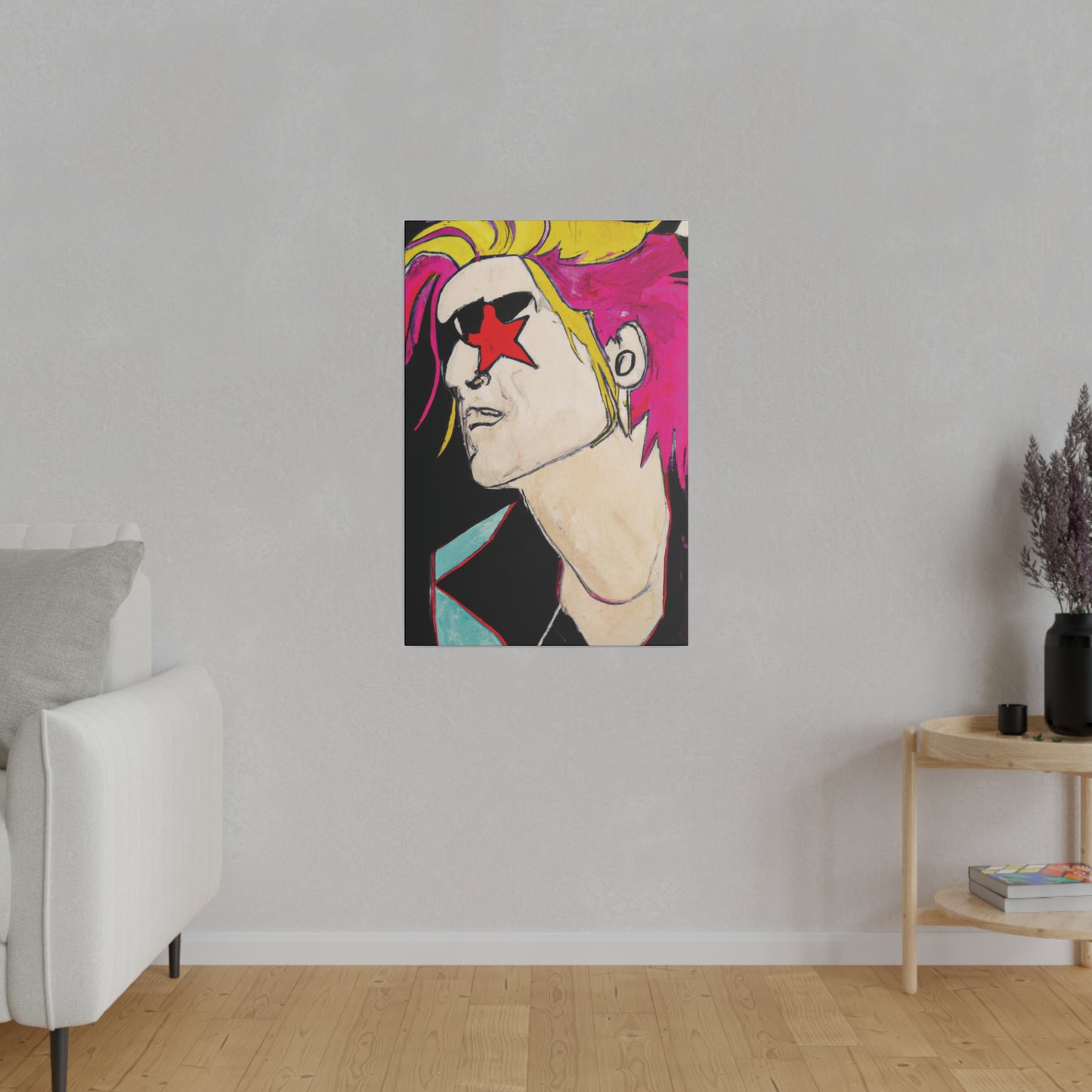 1845V - Rockstar Painting Print | Face | Abstract | Poster | Home Decor | Wall Art | Music Art | Canvas