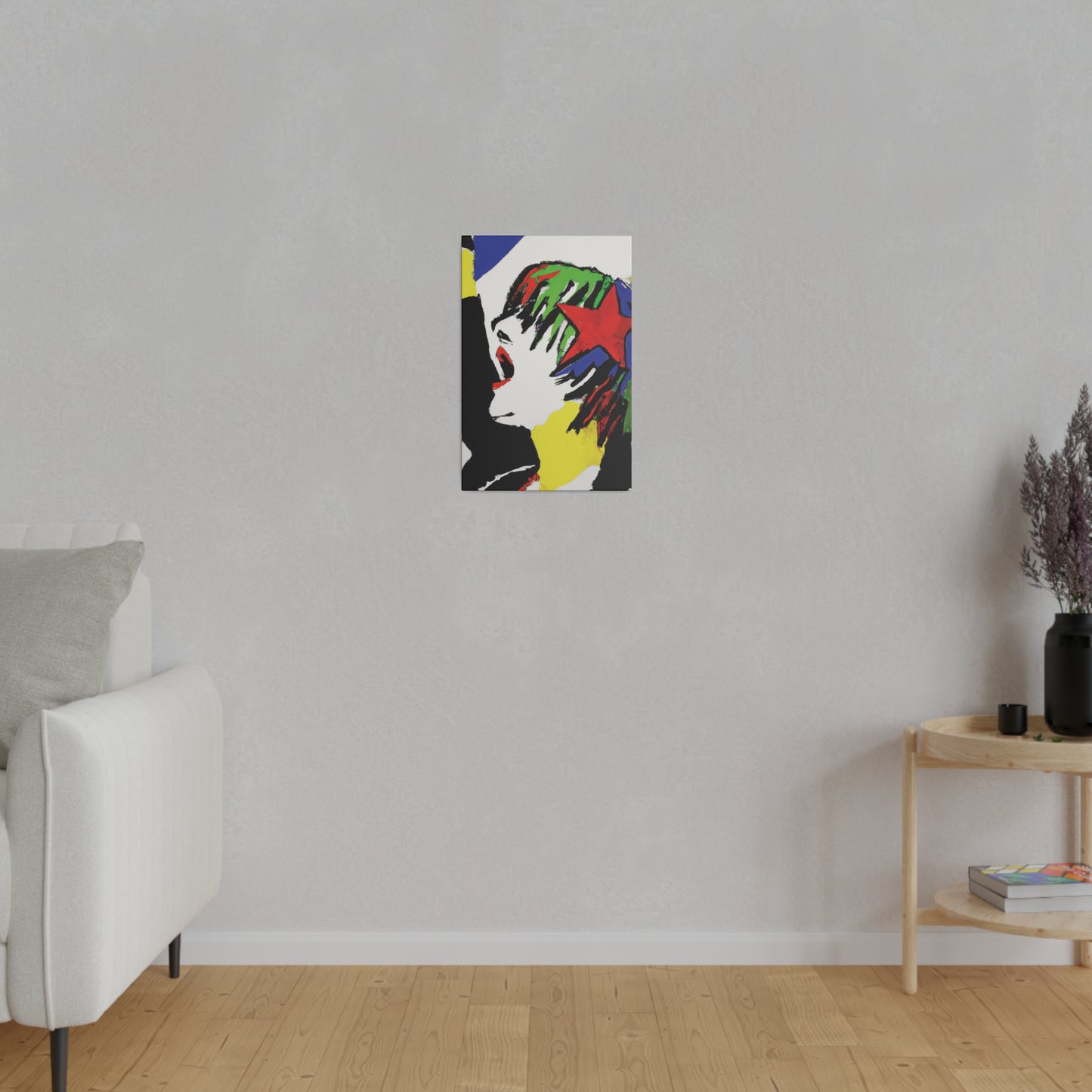 5673W - Rockstar Painting Print | Face | Abstract | Poster | Home Decor | Wall Art | Music Art | Canvas