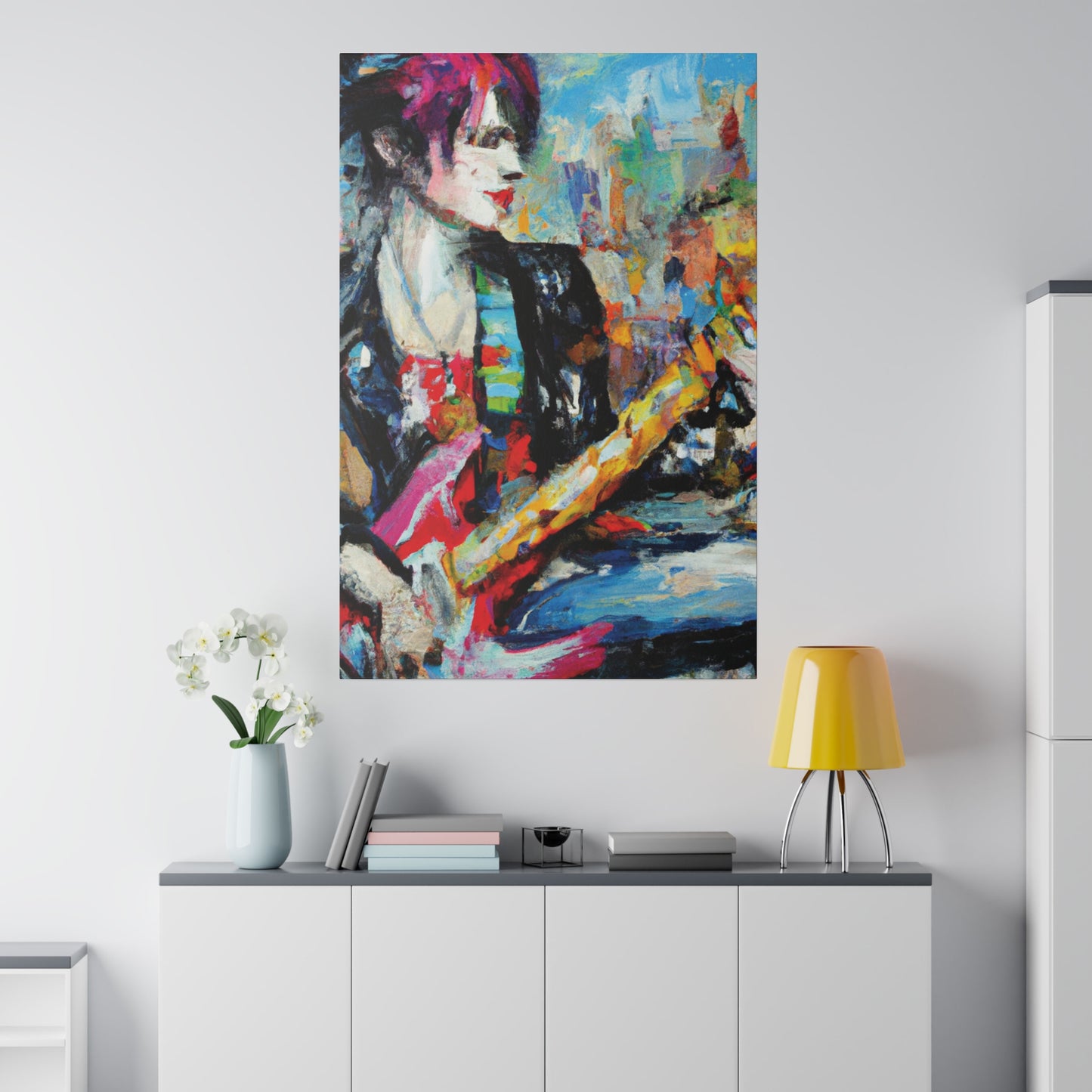 8162K - Rockstar Oil Painting Style Print | Poster | Home Decor | Wall Art | Music Art | Canvas