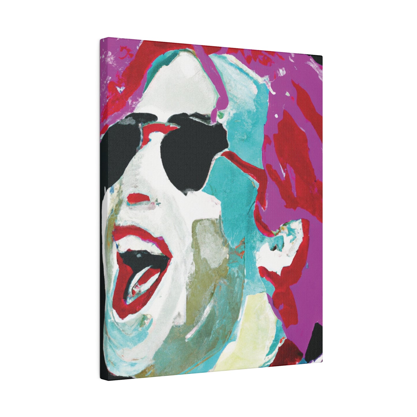 7676H - Rockstar Painting Print | Face | Abstract | Poster | Home Decor | Wall Art | Music Art | Canvas