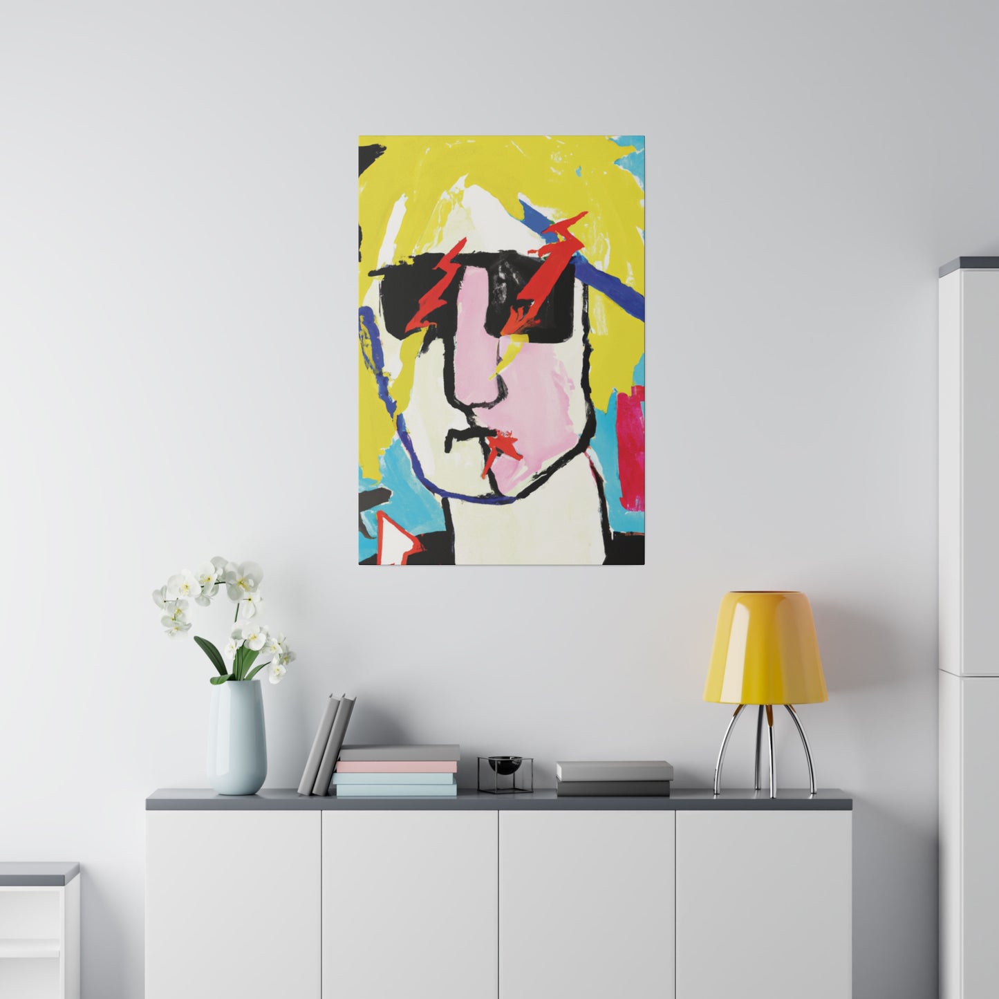 6067F - Rockstar Painting Print | Face | Abstract | Poster | Home Decor | Wall Art | Music Art | Canvas