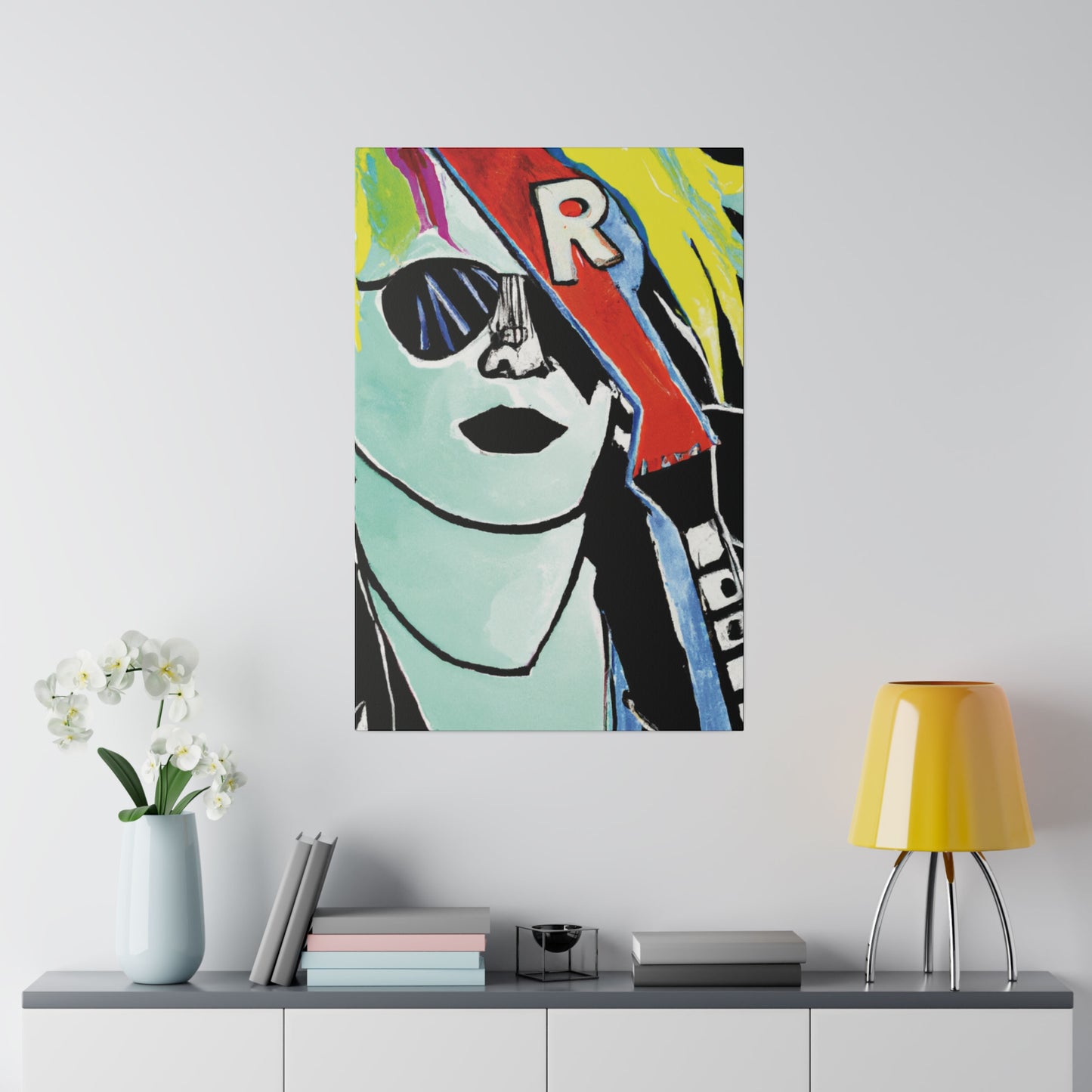 9391O - Rockstar Painting Print | Face | Abstract | Poster | Home Decor | Wall Art | Music Art | Canvas