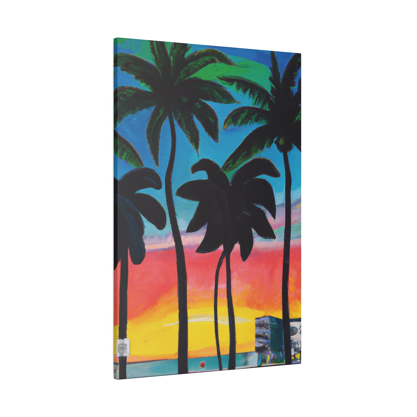 7322T - Miami Beach Sunset Painting Print | Miami | Beach | Sunset | Poster | Home Decor | Wall Art | Canvas