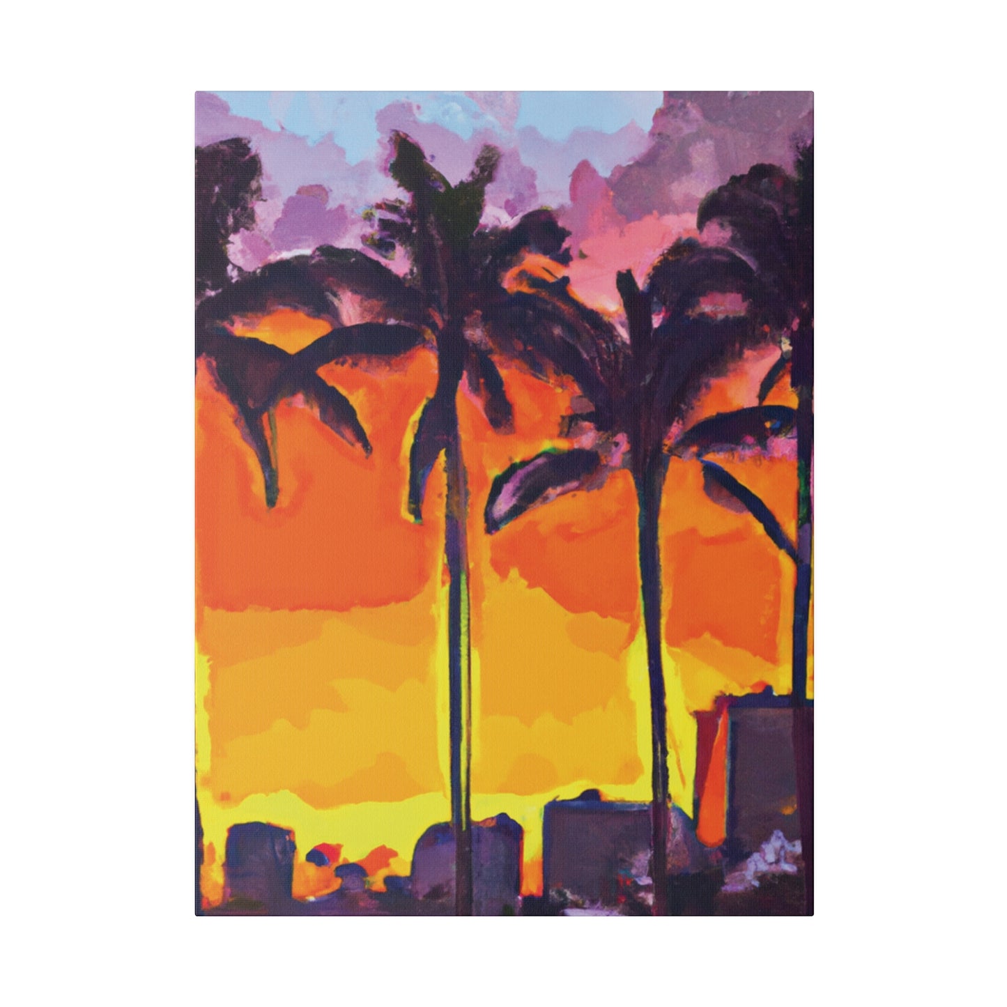 7392A - Miami Beach Sunset Painting Print | Miami | Beach | Sunset | Poster | Home Decor | Wall Art | Canvas