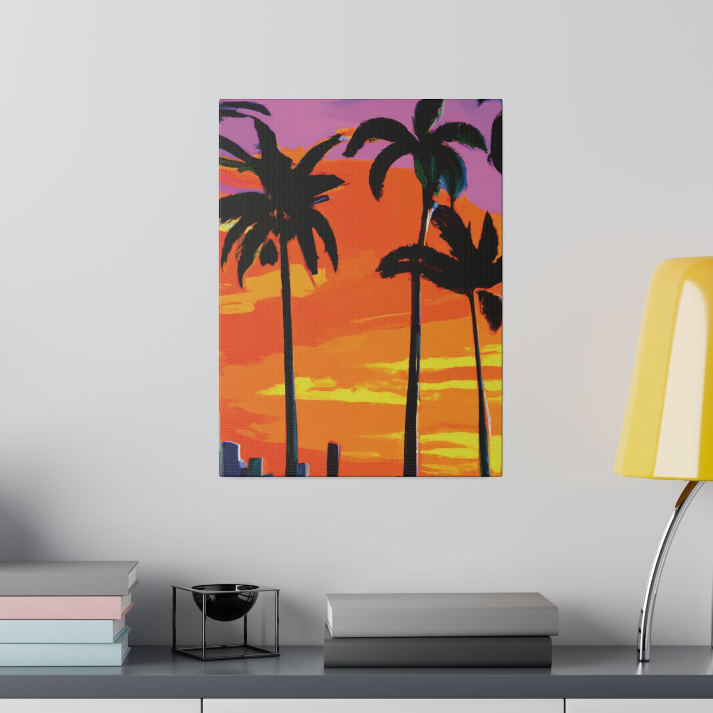 7834K - Miami Beach Sunset Painting Print | Miami | Beach | Sunset | Poster | Home Decor | Wall Art | Canvas