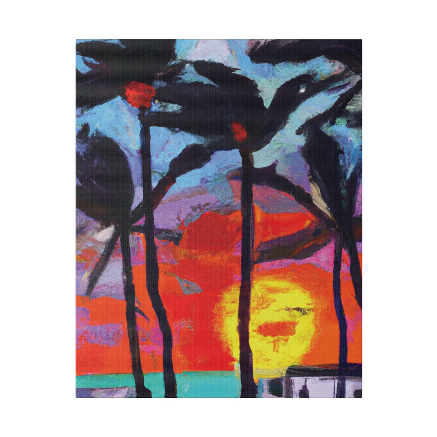 8407Q - Miami Beach Sunset Painting Print | Miami | Beach | Sunset | Poster | Home Decor | Wall Art | Canvas