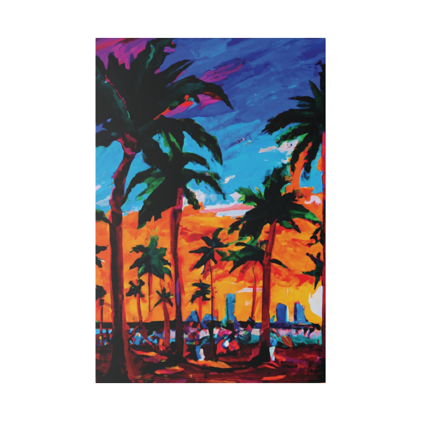 8453X - Miami Beach Sunset Painting Print | Miami | Beach | Sunset | Poster | Home Decor | Wall Art | Canvas