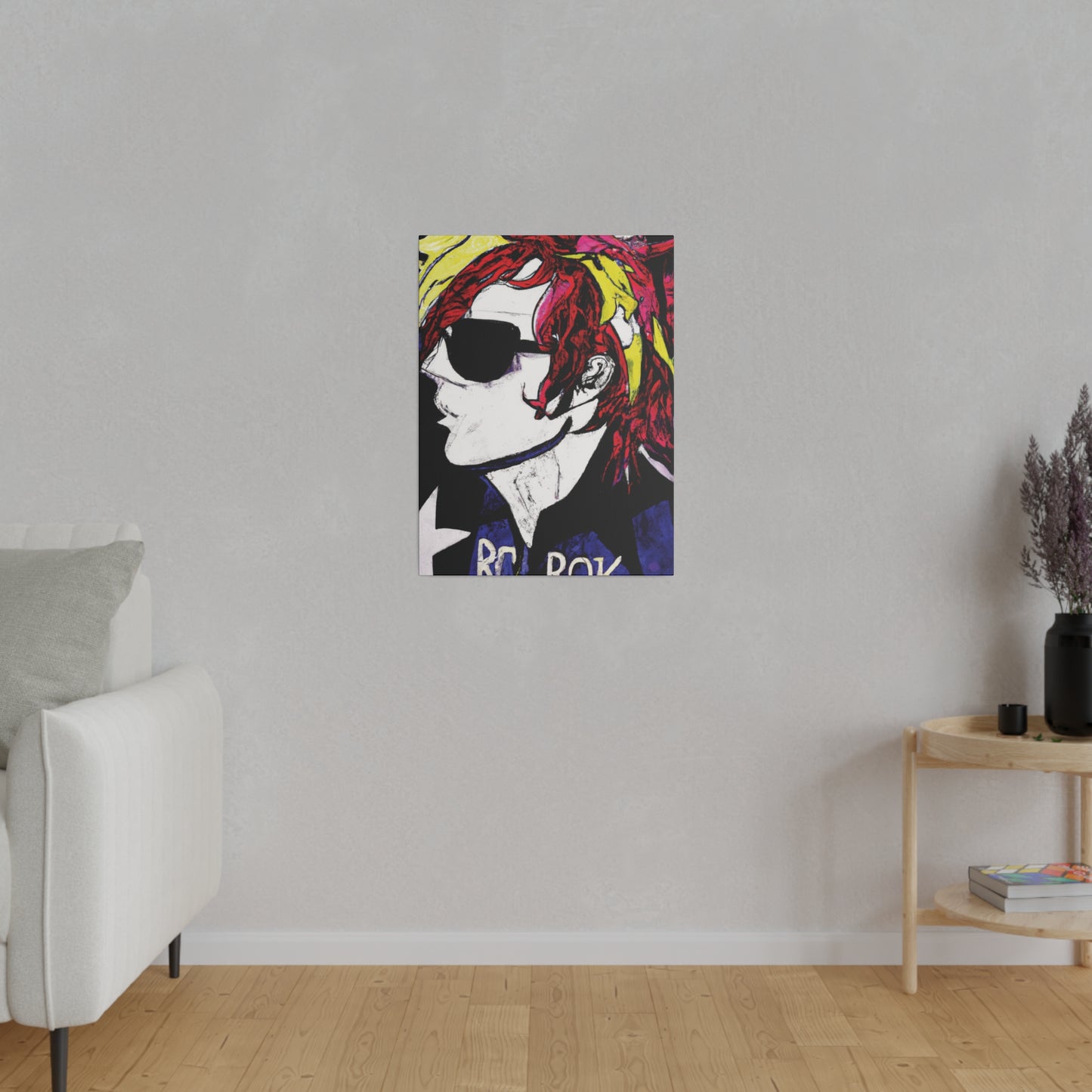 7561C - Rockstar Painting Print | Face | Abstract | Poster | Home Decor | Wall Art | Music Art | Canvas