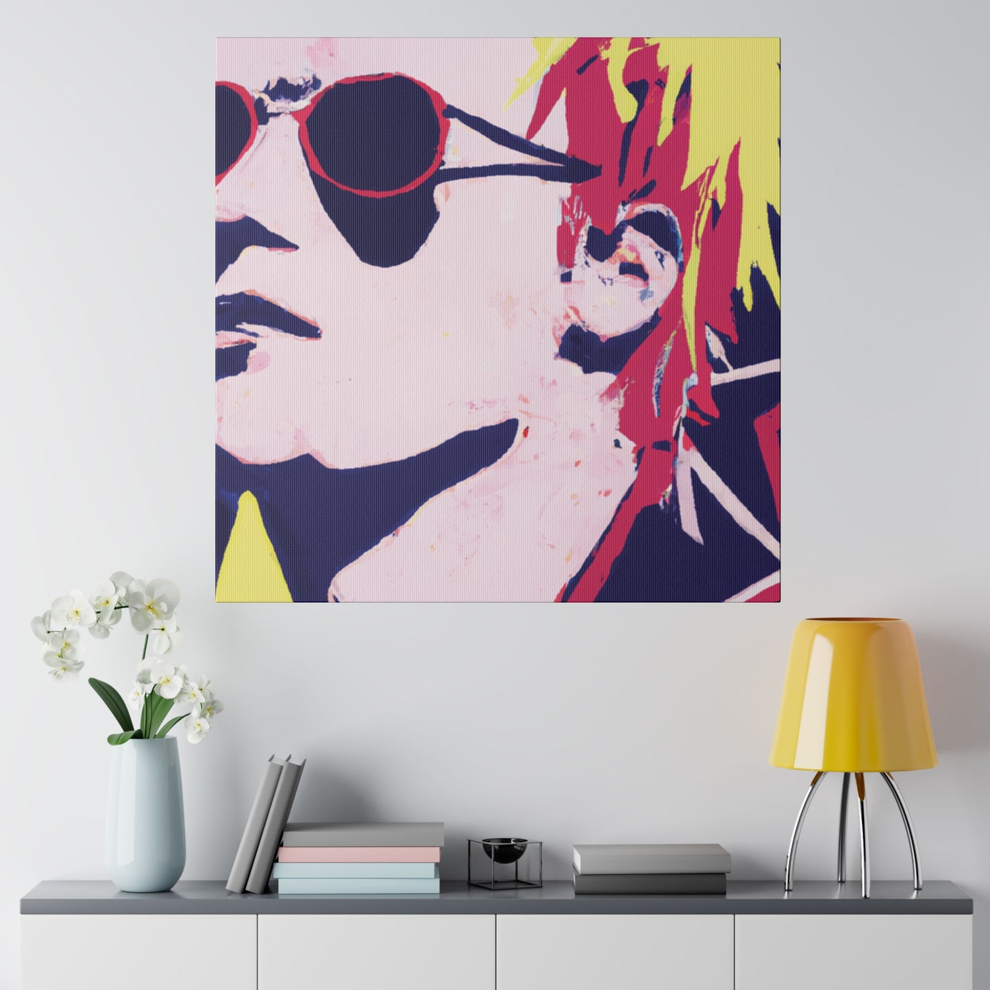 3173K - Rockstar Painting Print | Face | Abstract | Poster | Home Decor | Wall Art | Music Art | Canvas