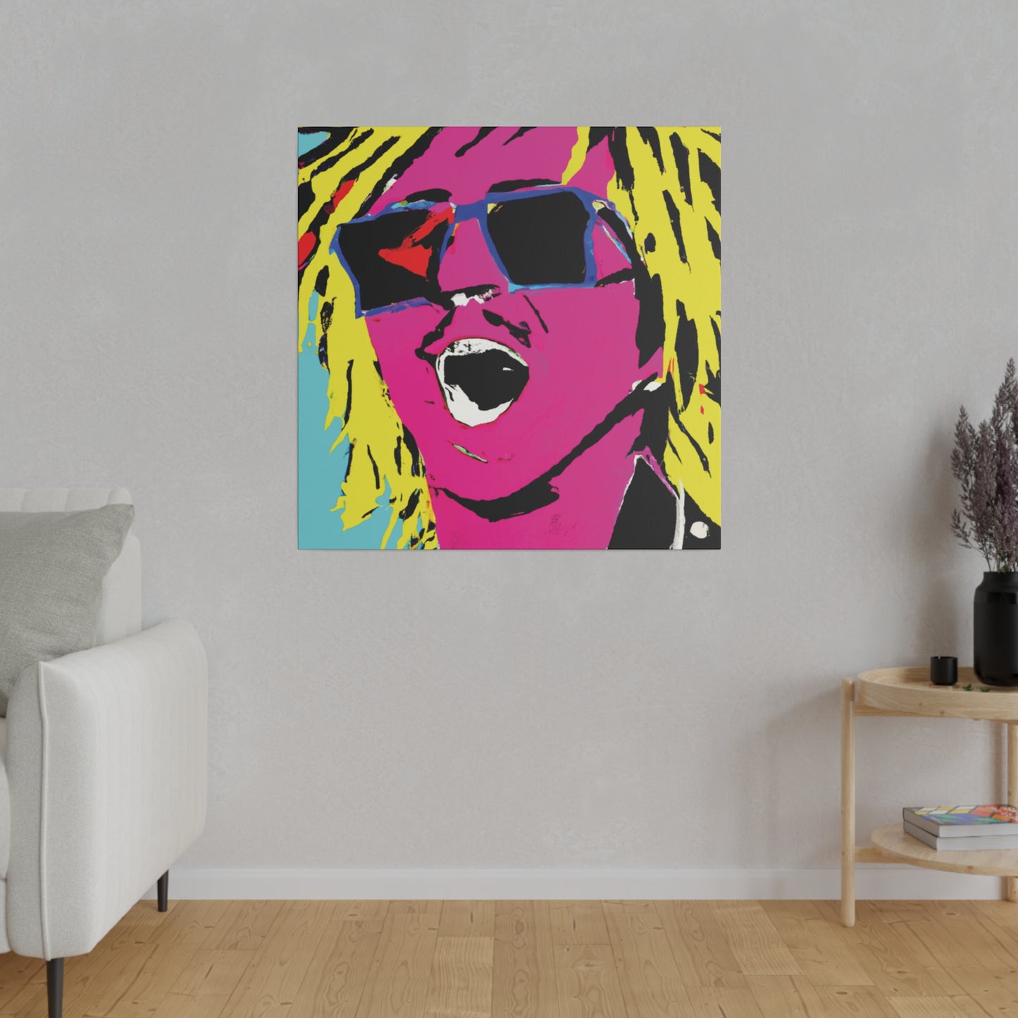 8376W - Rockstar Painting Print | Face | Abstract | Poster | Home Decor | Wall Art | Music Art | Canvas