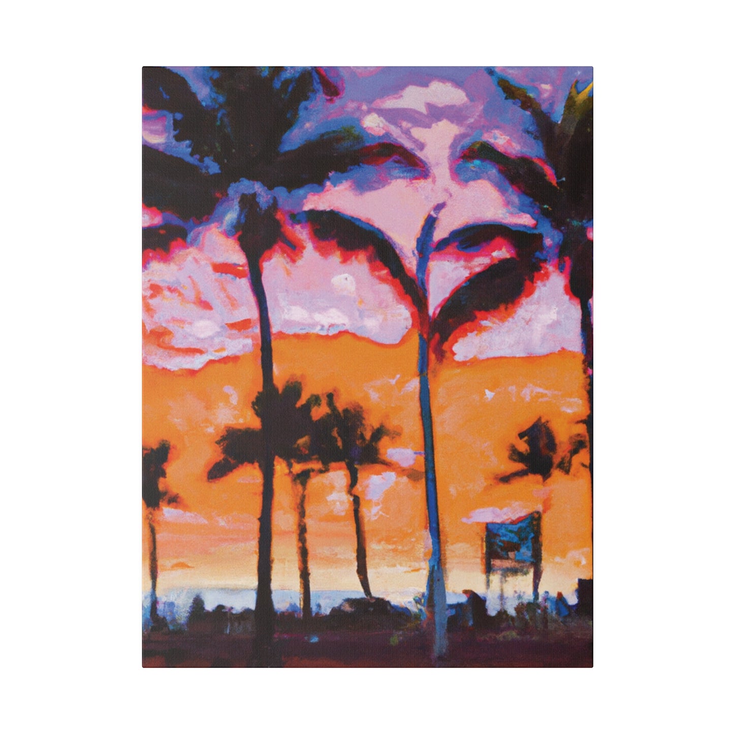 8373X - Miami Beach Sunset Painting Print | Miami | Beach | Sunset | Poster | Home Decor | Wall Art | Canvas