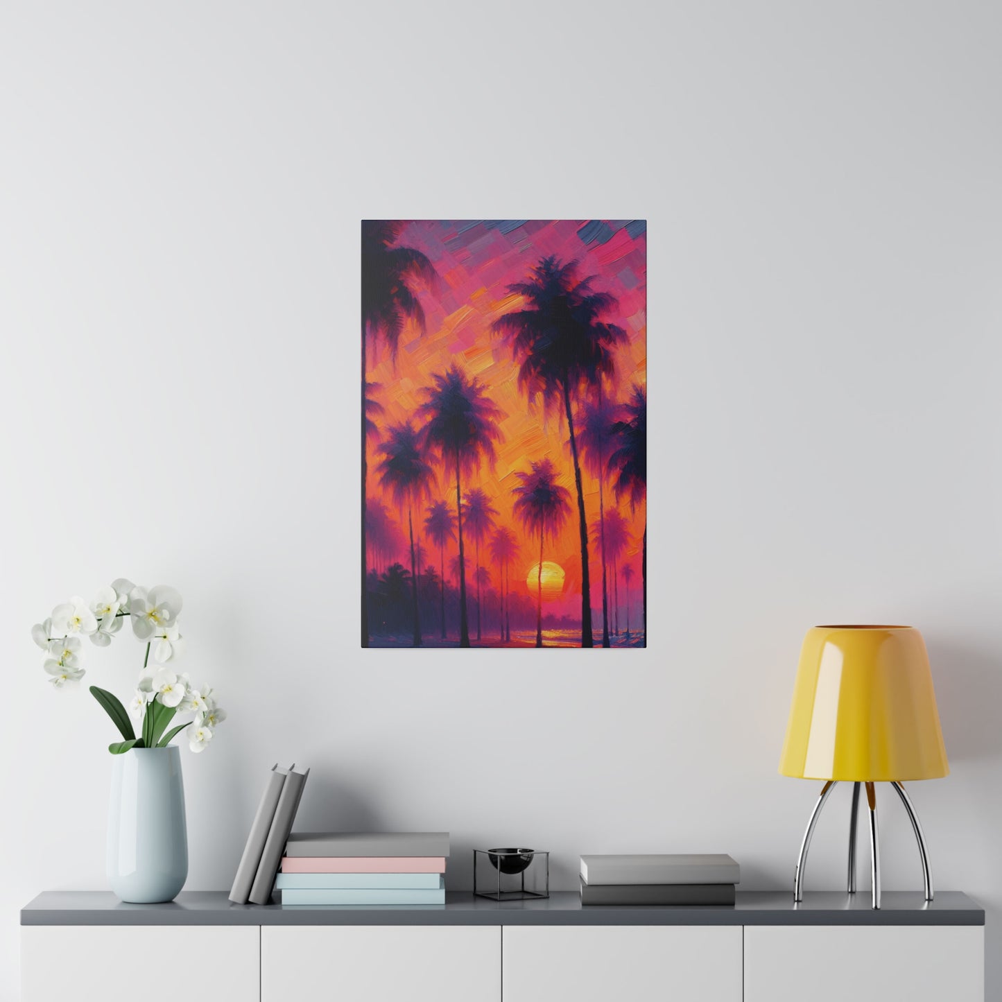 5427H - miami beach art, sunset background, ocean art work, beach art work, sunset designs, miami beach painting, miami beach print