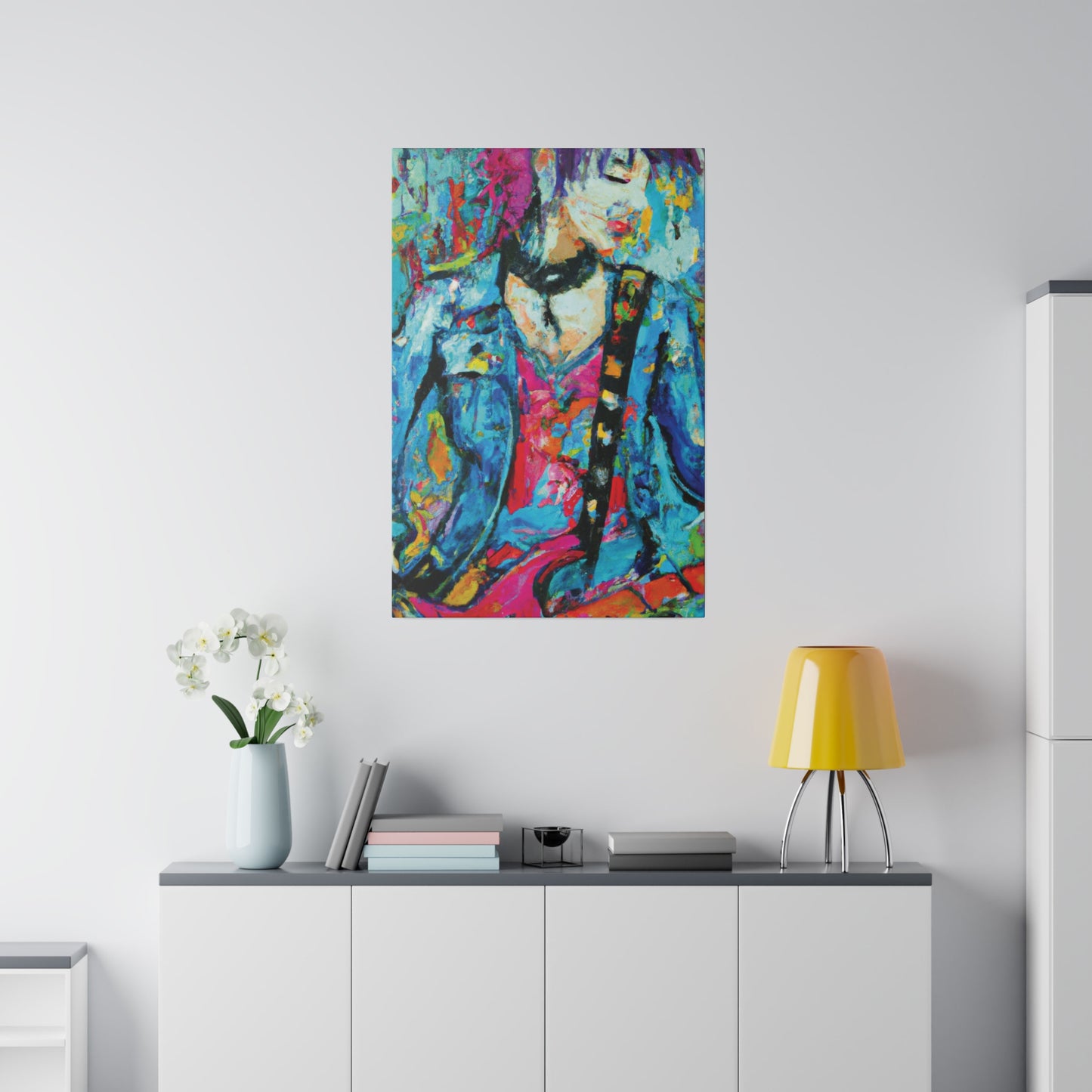 8374W - Rockstar Oil Painting Style Print | Poster | Home Decor | Wall Art | Music Art | Canvas